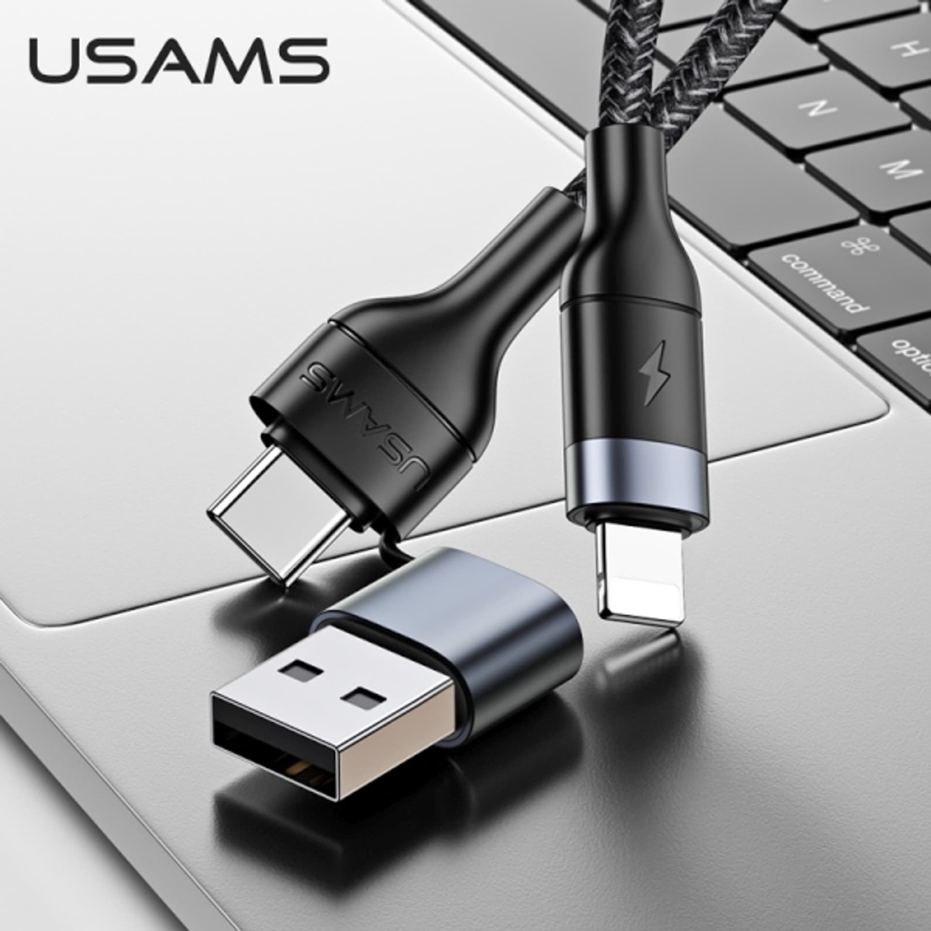 

USAMS Kabel pleciony U31 USB-C/USB na lightning 30W PD Fast Charge czarny/black SJ404USB01 (US-SJ404)