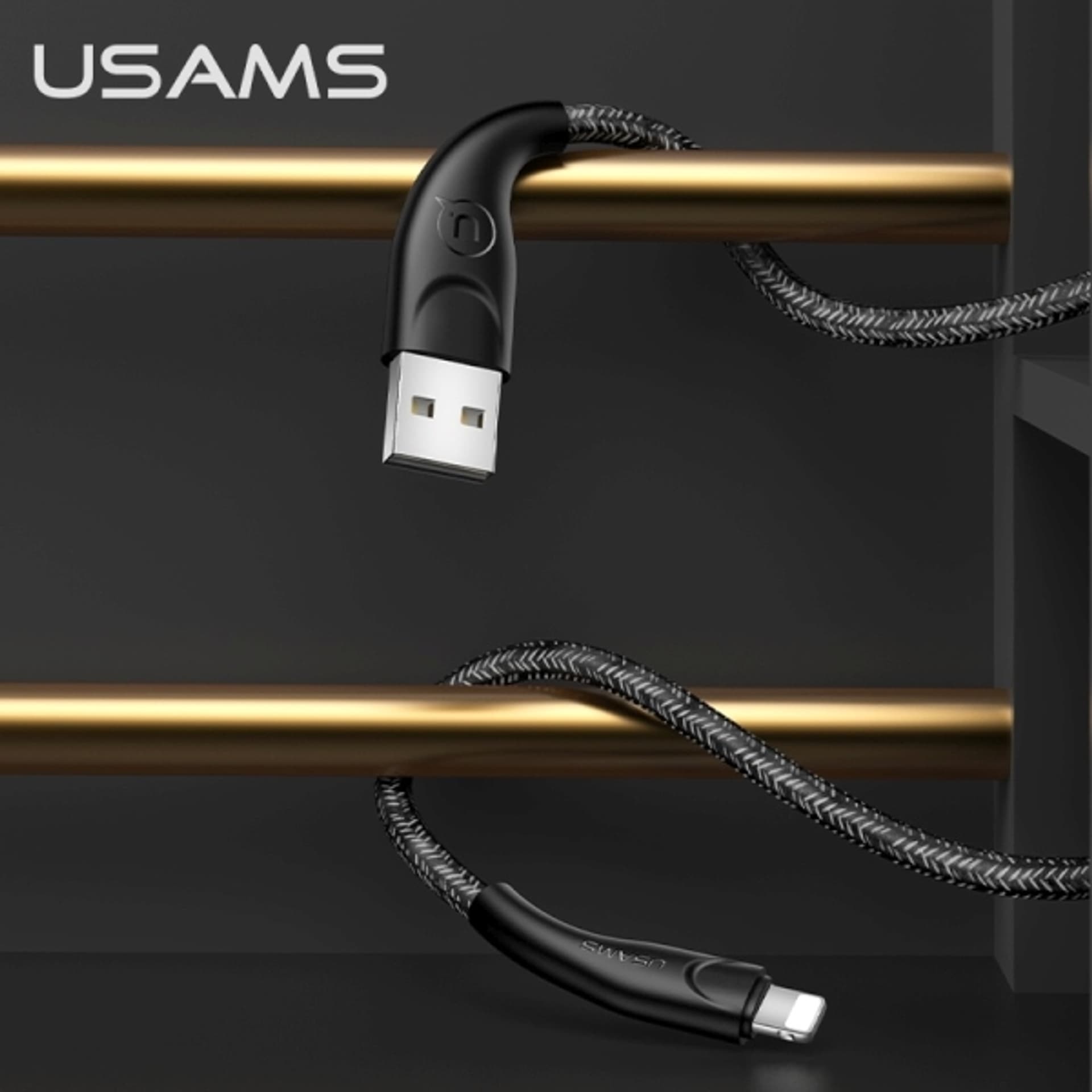 

USAMS Kabel pleciony U41 lightning 3m 2A czarny/black SJ397USB01 (US-SJ397) Fast Charge, Us-sj397) fast charg