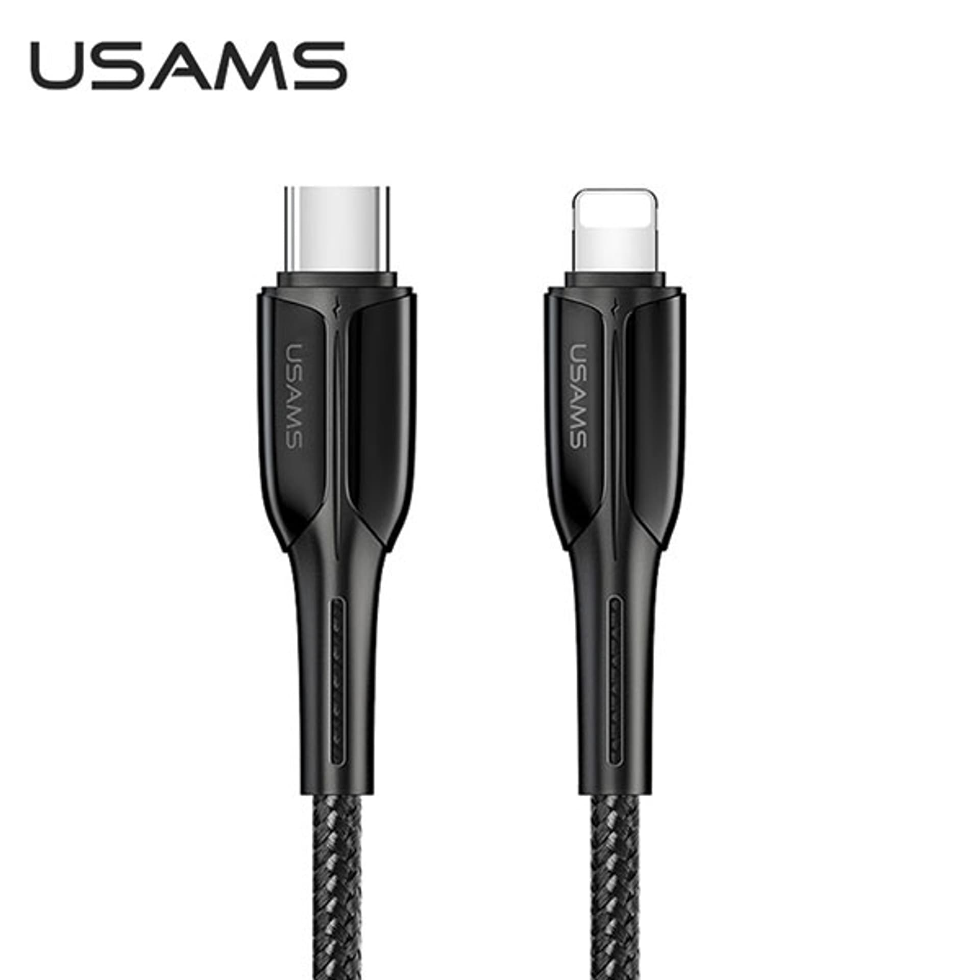 

USAMS Kabel pleciony U42 USB-C na Lightn ing 30W PD Fast Charge 1.2m czarny/black SJ401USB01 (US-SJ401)