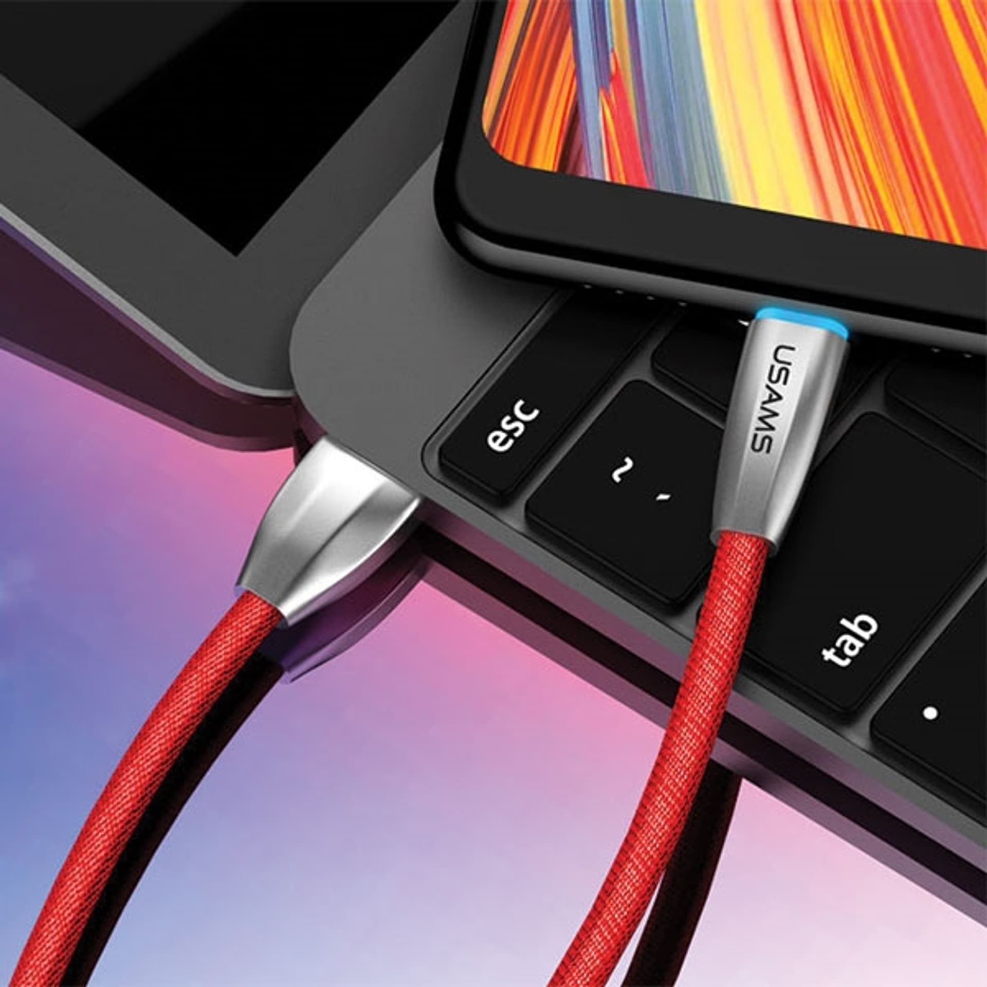 

USAMS Kabel pleciony U-Light USB-C czerwony/red 1,2m TCZSUSB04 (US-SJ184)