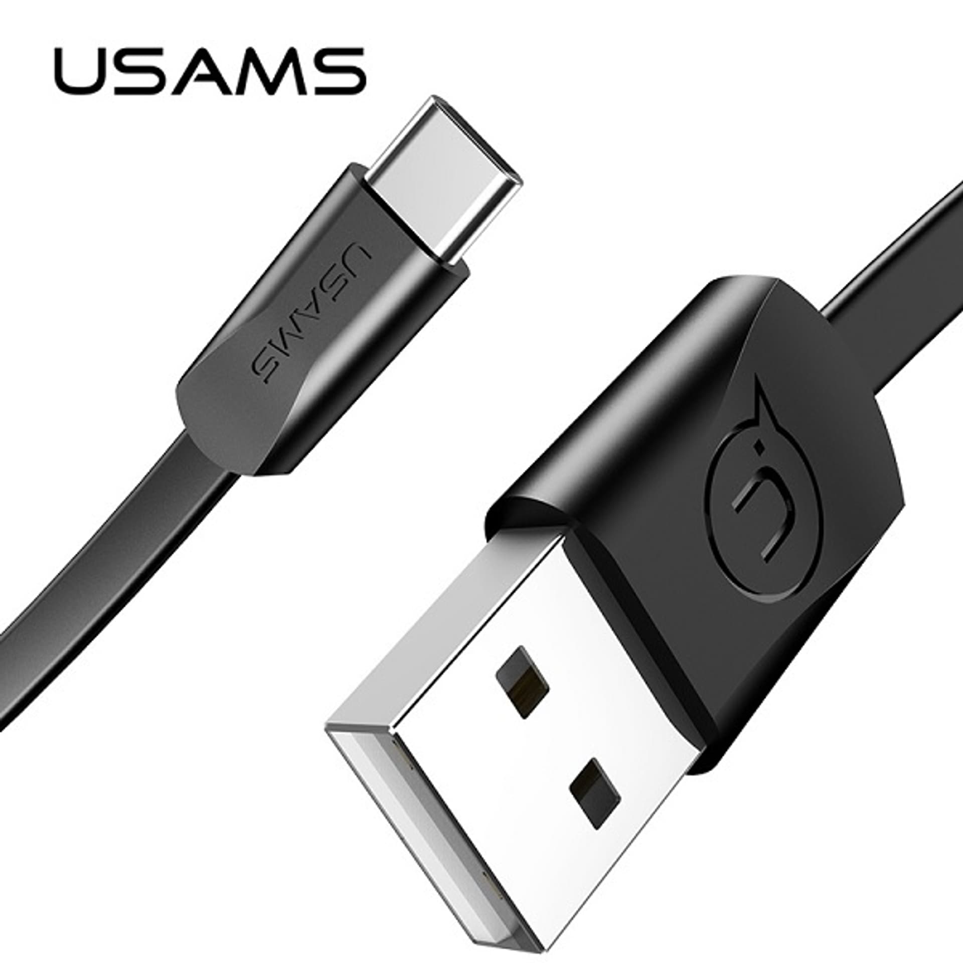

USAMS Kabel płaski U2 USB-C 1,2m czarny/black SJ200TC01 (US-SJ200)