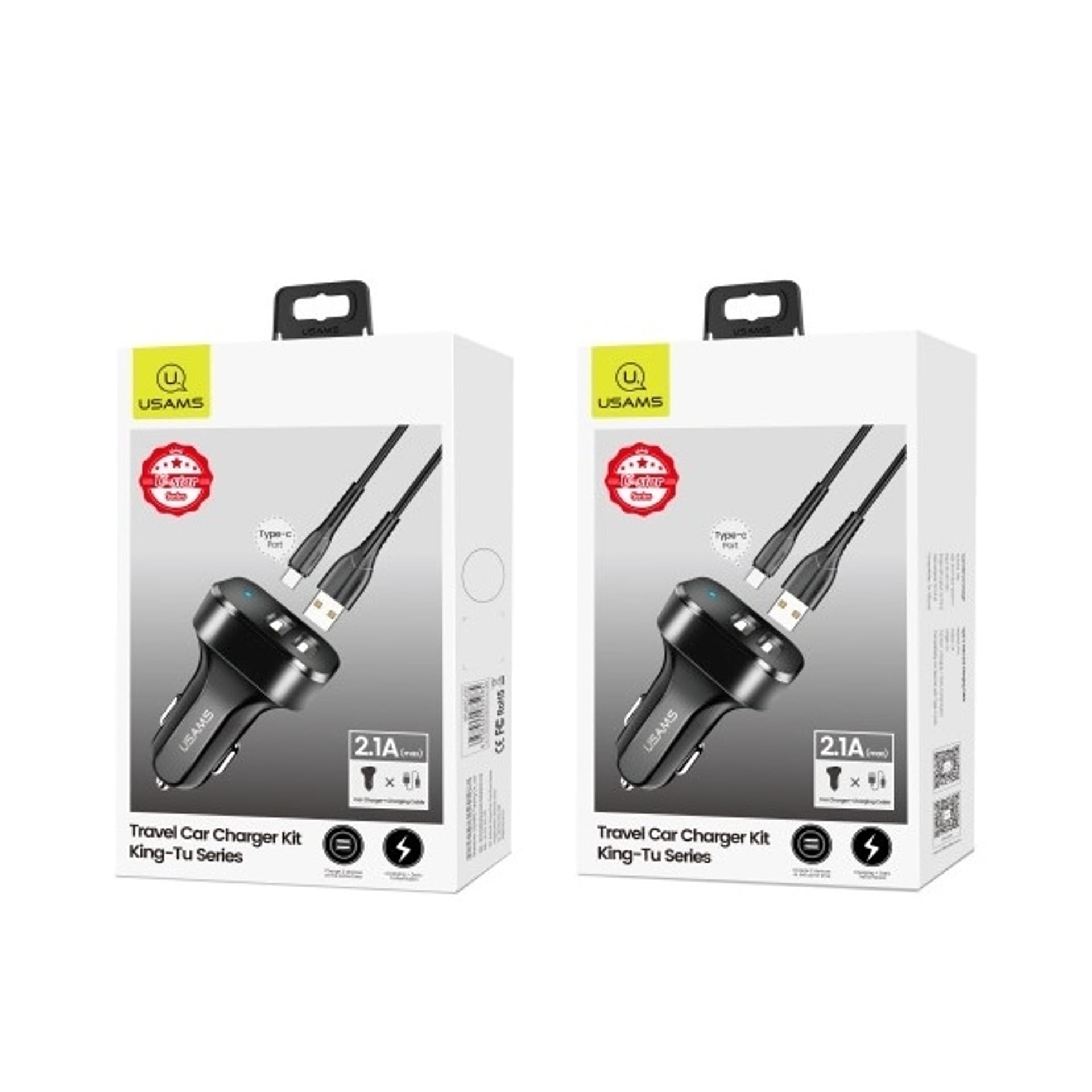 

USAMS Ład. sam. 2xUSB C13 2,1A USB-C czarny/black NTU35TC13TZ