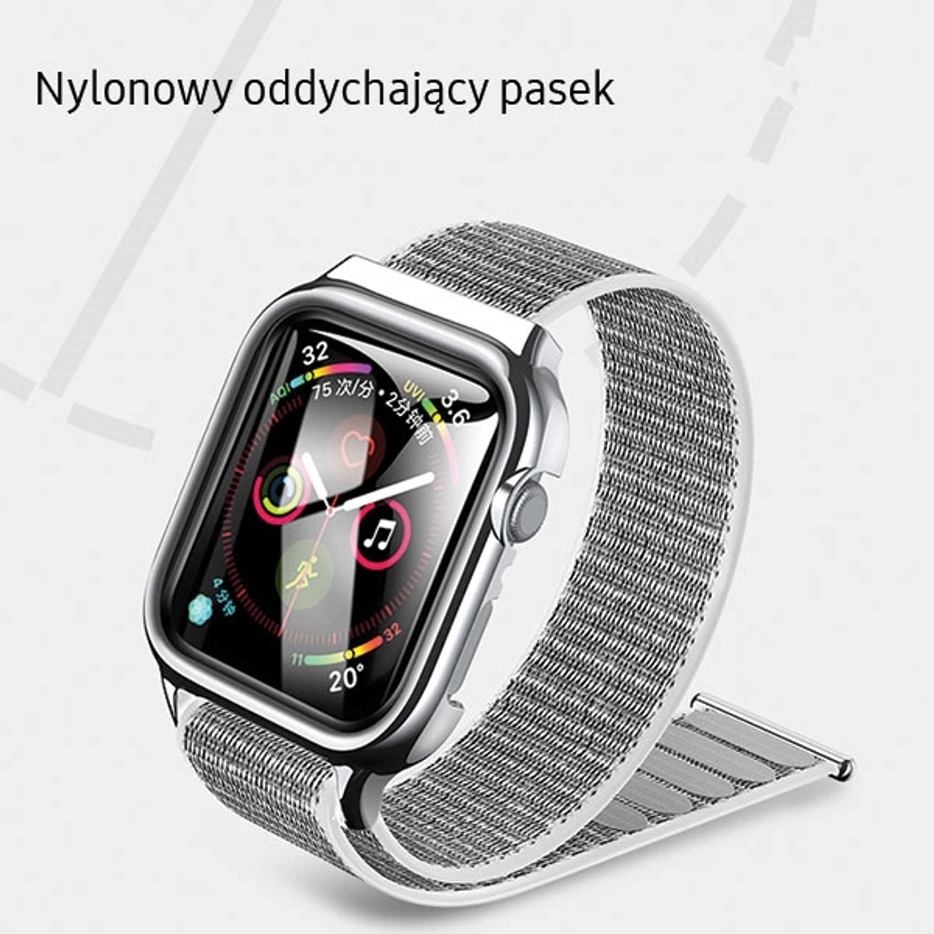 

USAMS Pasek z etui Apple Watch 4/5/6/7/ SE 40/41mm. czarny/black ZB73IW1 (US-ZB073)