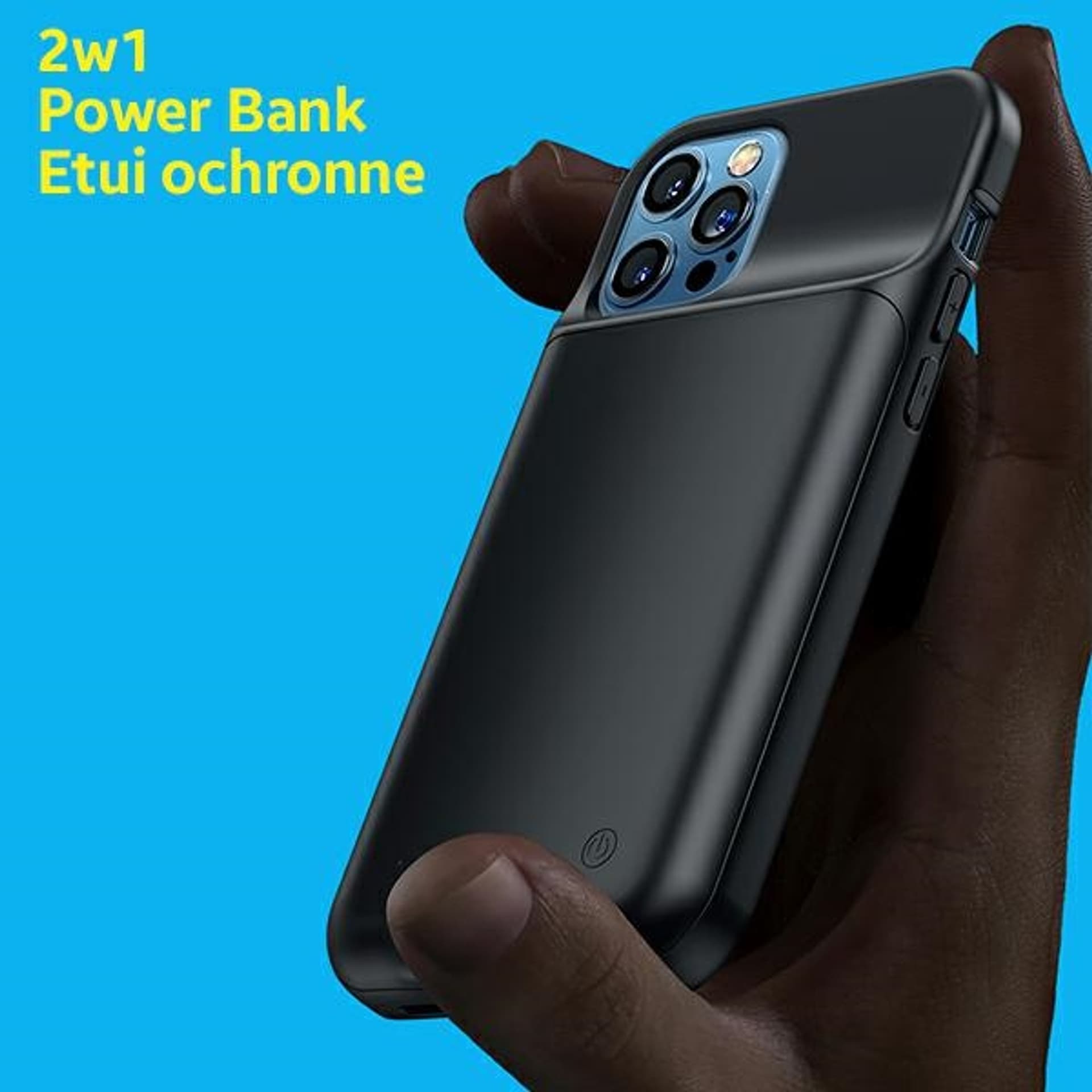 

USAMS Power Case iPhone 12 Pro 3500mAh czarny/black 3K5CD16201 (US-CD162) powerbank, Us-cd162) powerban