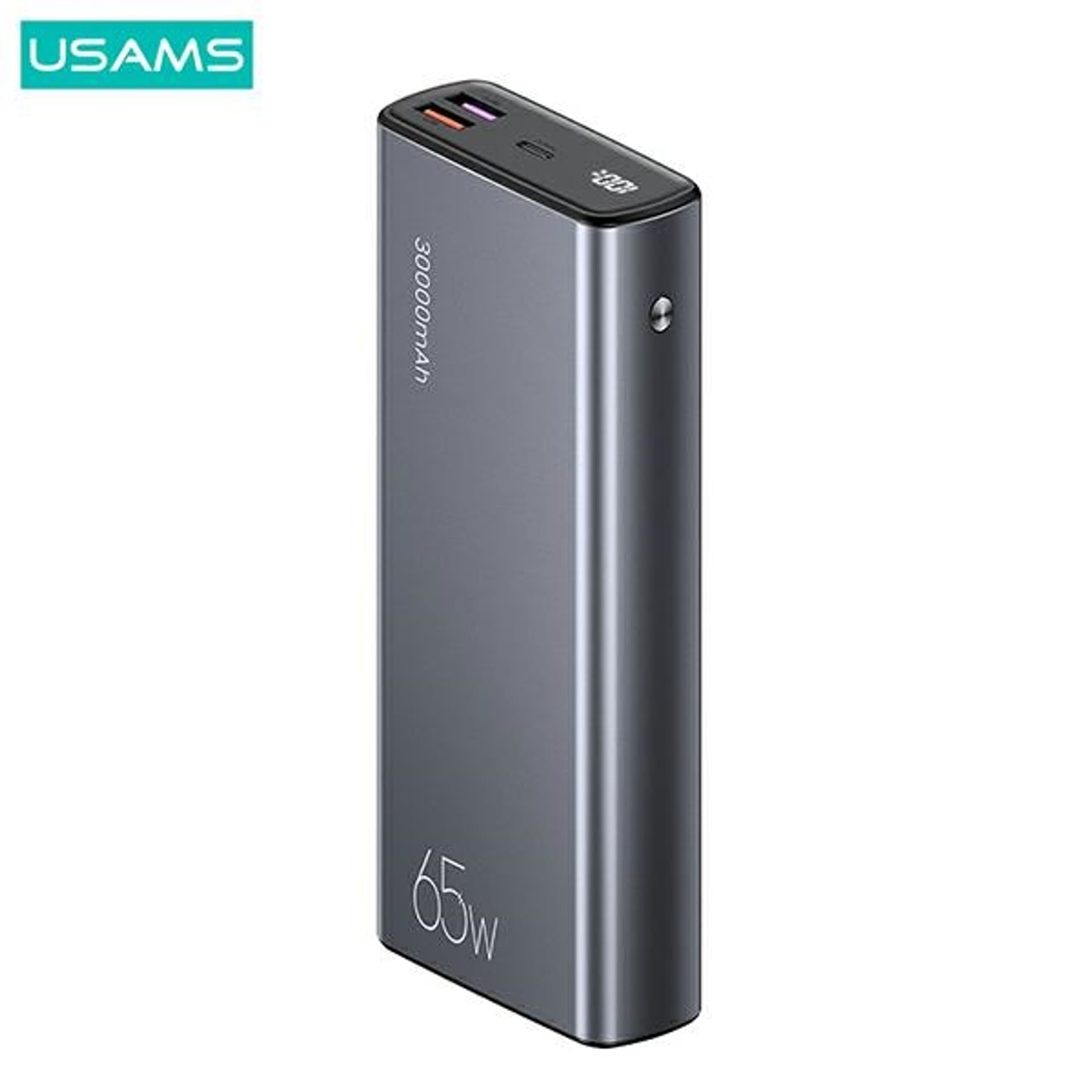

USAMS Powerbank PB59 30000mAh 65W 2xQC3.0+PD Fast Charge czarny/black CMXLOGTC01 (US-CD165) + kabel USB-C-USB-C