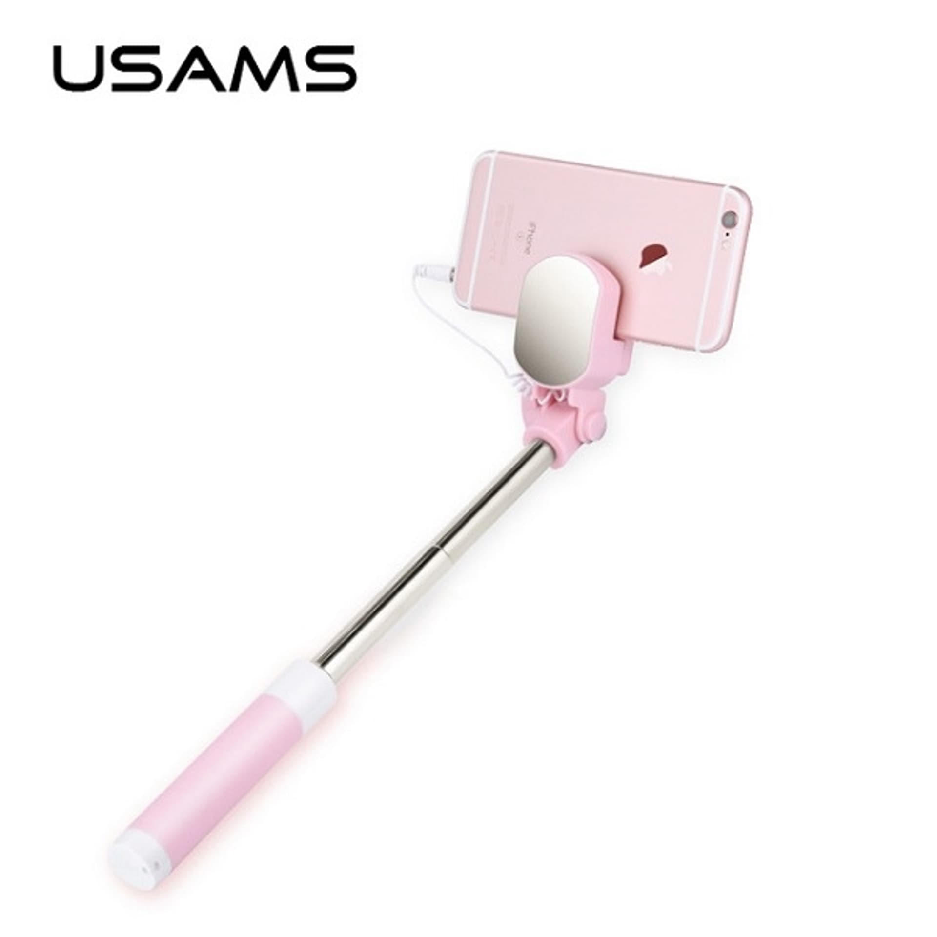 

USAMS Selfie Stick Mini Mirror 3,5mm różowy/pink ZB3002 (US-ZB030)
