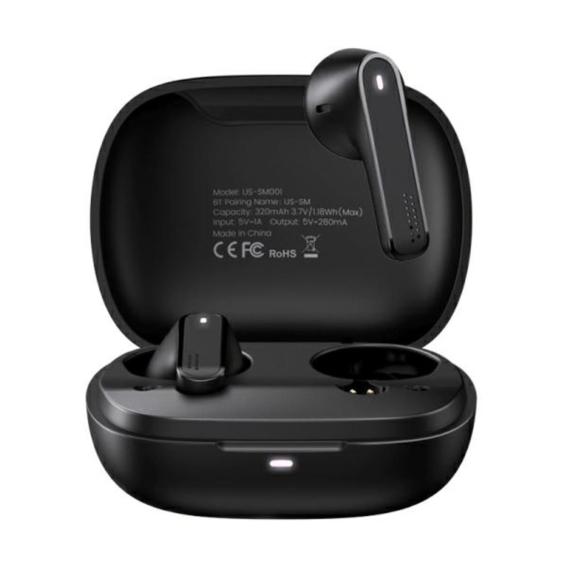 

USAMS Słuchawki Bluetooth 5.0 TWS SM series bezprzewodowe czarny/black BHUSM02 (US-SM001)