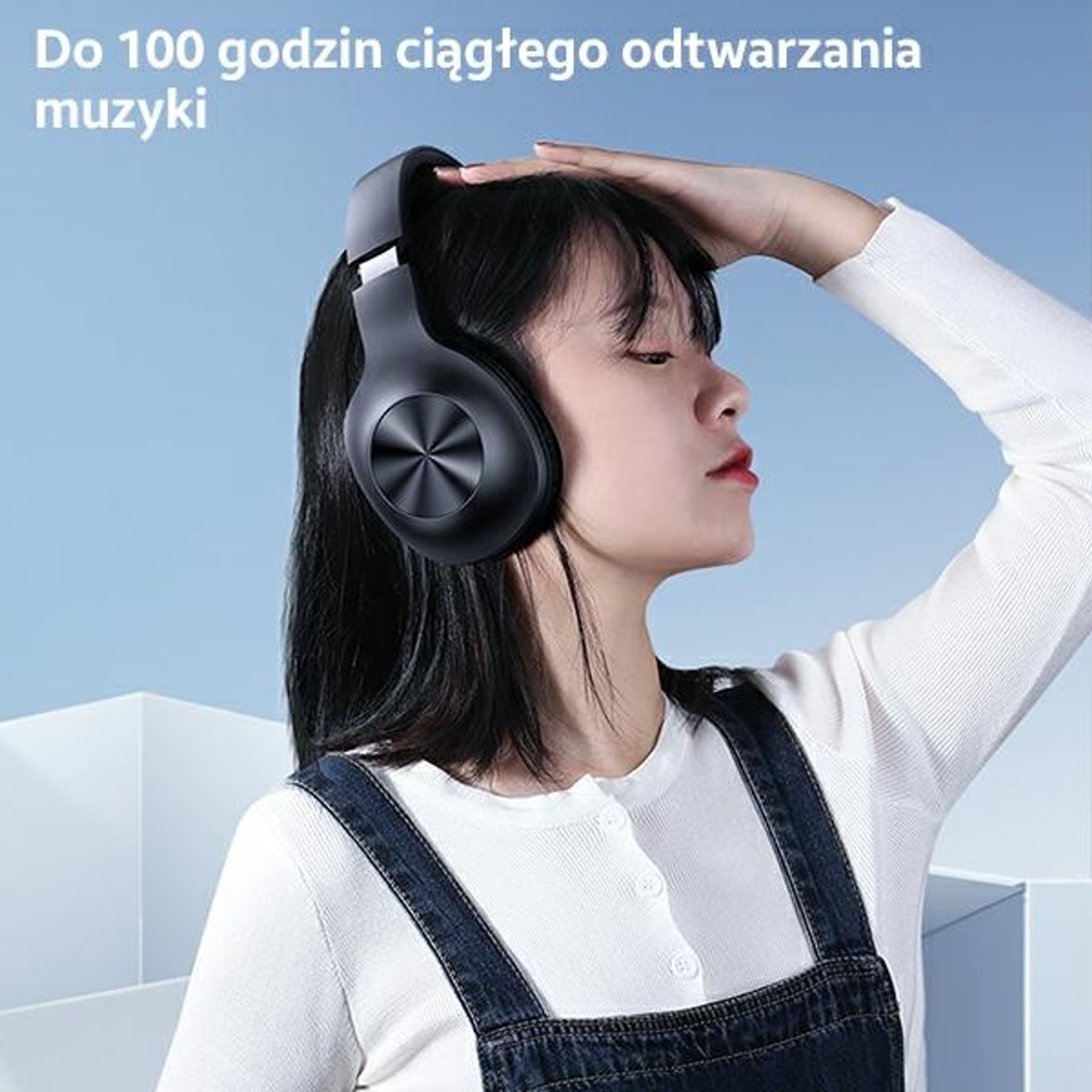 

USAMS Słuchawki nauszne Bluetooth YX05 E-Join Series czarny/black TDLYEJ02 twarde etui, 1200mAh