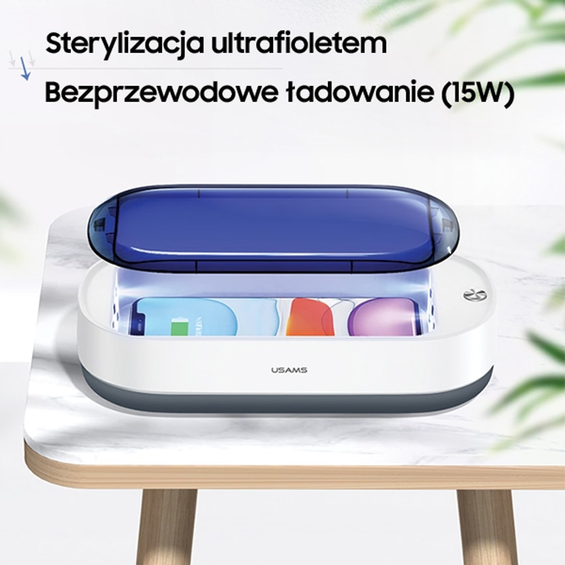 

USAMS Sterylizator UV-C ład. indukcyjna 15W biały/white ZB151XDH01 (US-ZB151)