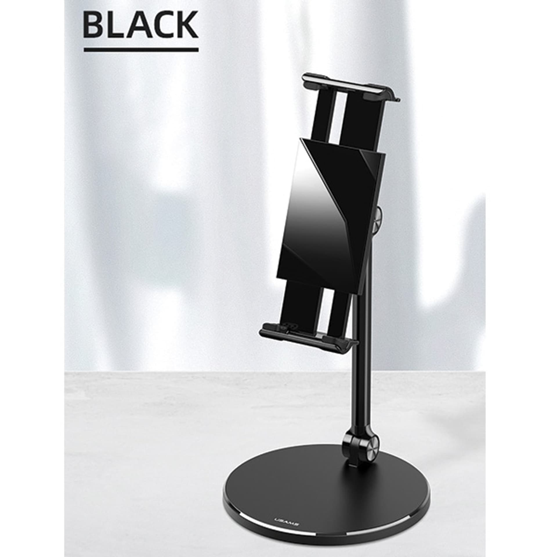 

USAMS Uchwyt biurkowy na telefon/tablet czarny/black ZJ057ZJ01 (US-ZJ057) Metal, Us-zj057) meta