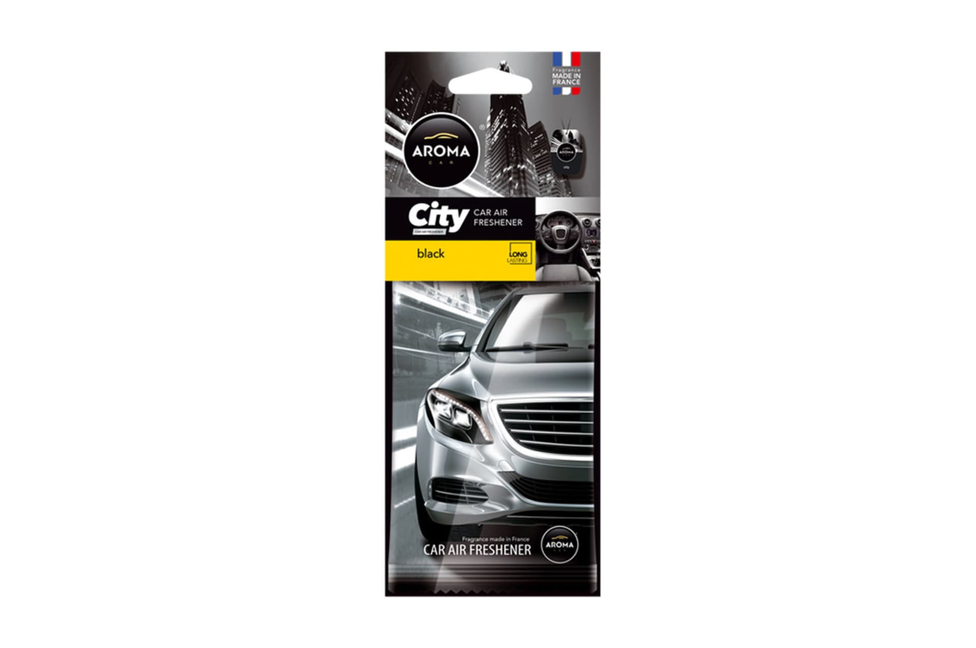 

Odświeżacz powietrza aroma car city card black