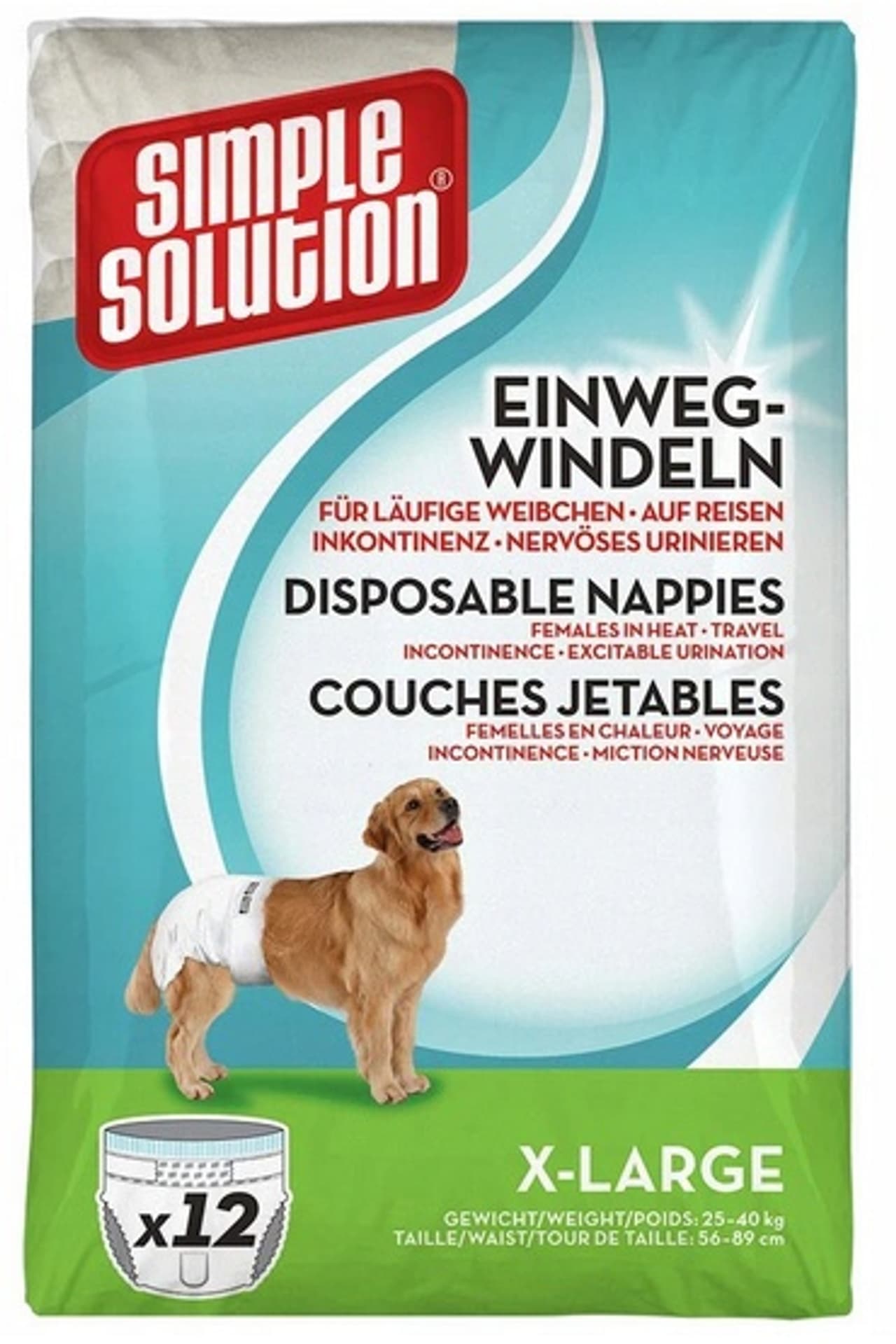

Simple Solution Pieluchy jednorazowe dla suczek XL 12szt.