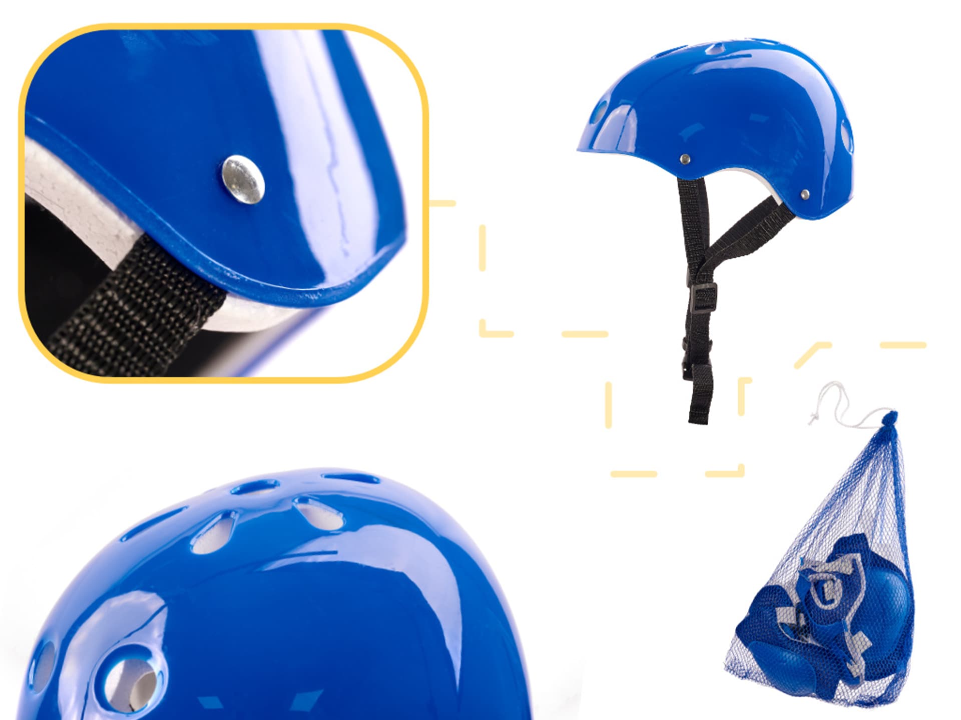

Kask ochraniacze na rolki deskorolkę regulacja niebieski