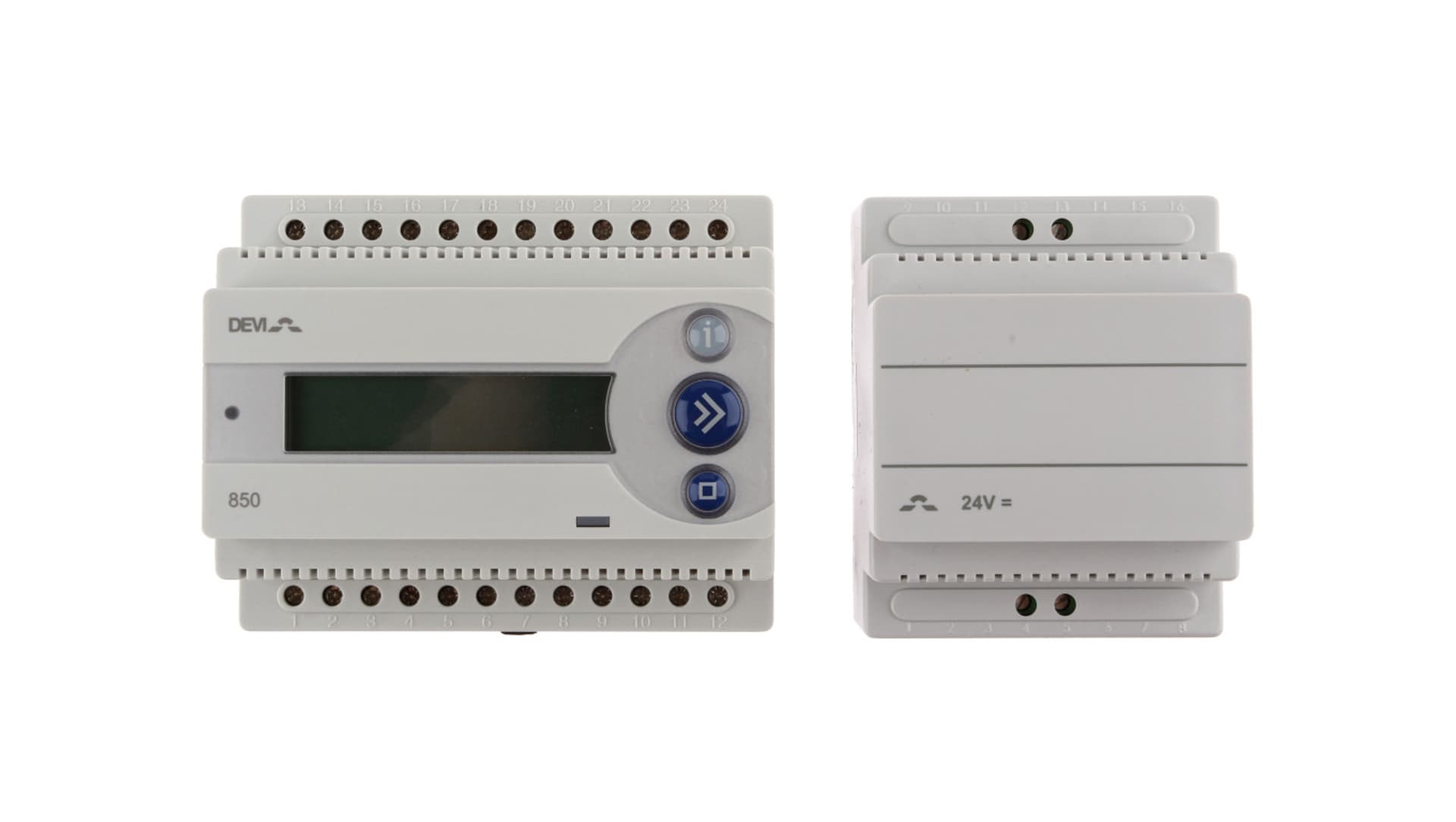 

Termostat DEVIreg 850 III 24V 16A -10-40C IP20 biały 140F1085