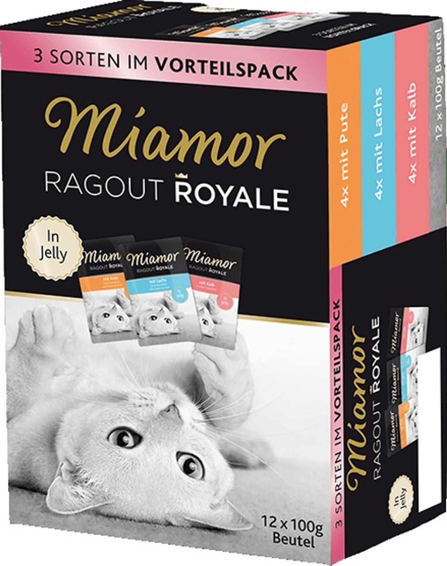 

Miamor Ragout Royale Mix Galaretka - indyk, łosoś, cielęcina saszetki 12x100g