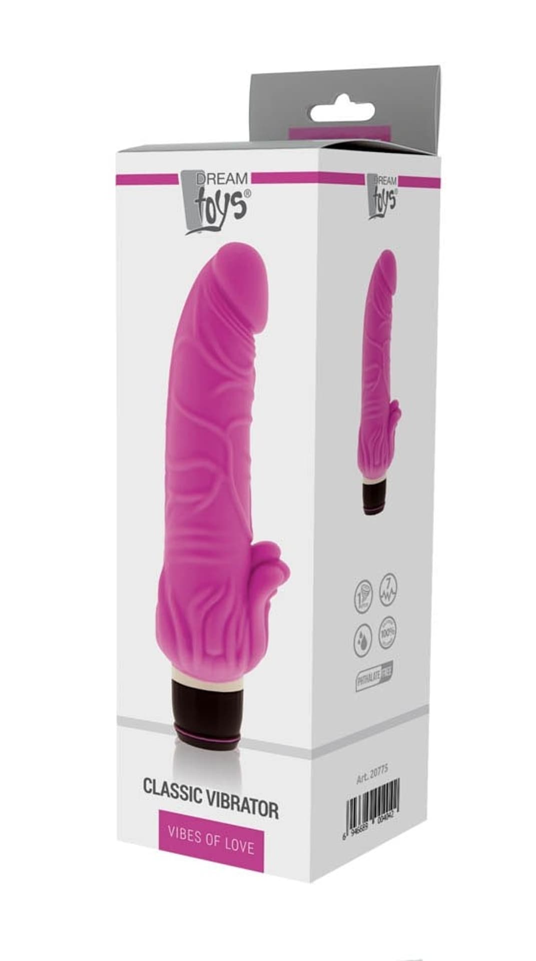 

Silikonowy klasyczny wibrator dł. 21cm różowy