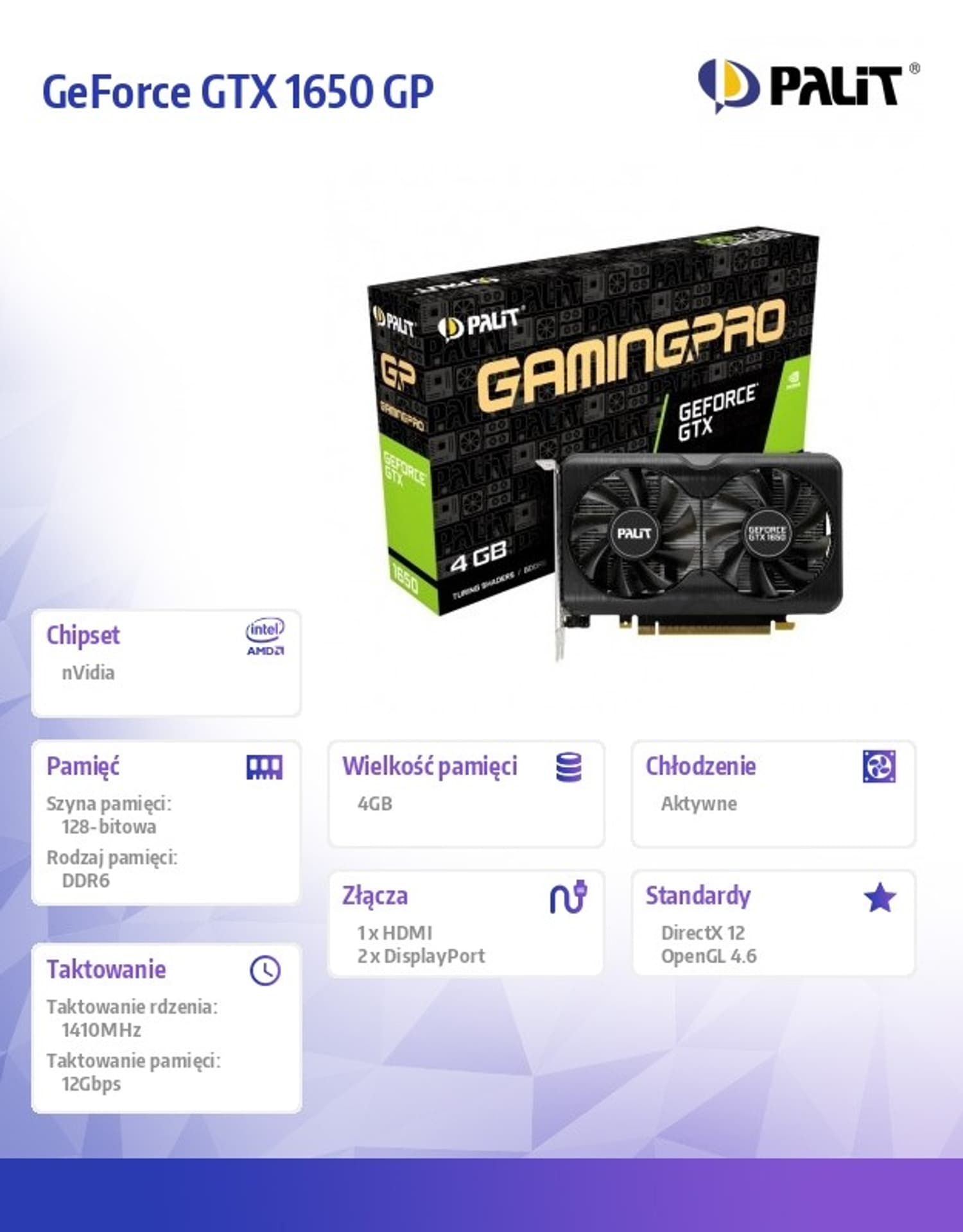

Karta graficzna GeForce GTX 1650 GamingPro 4GB GDDR6 128BIT HDMI/2DP
