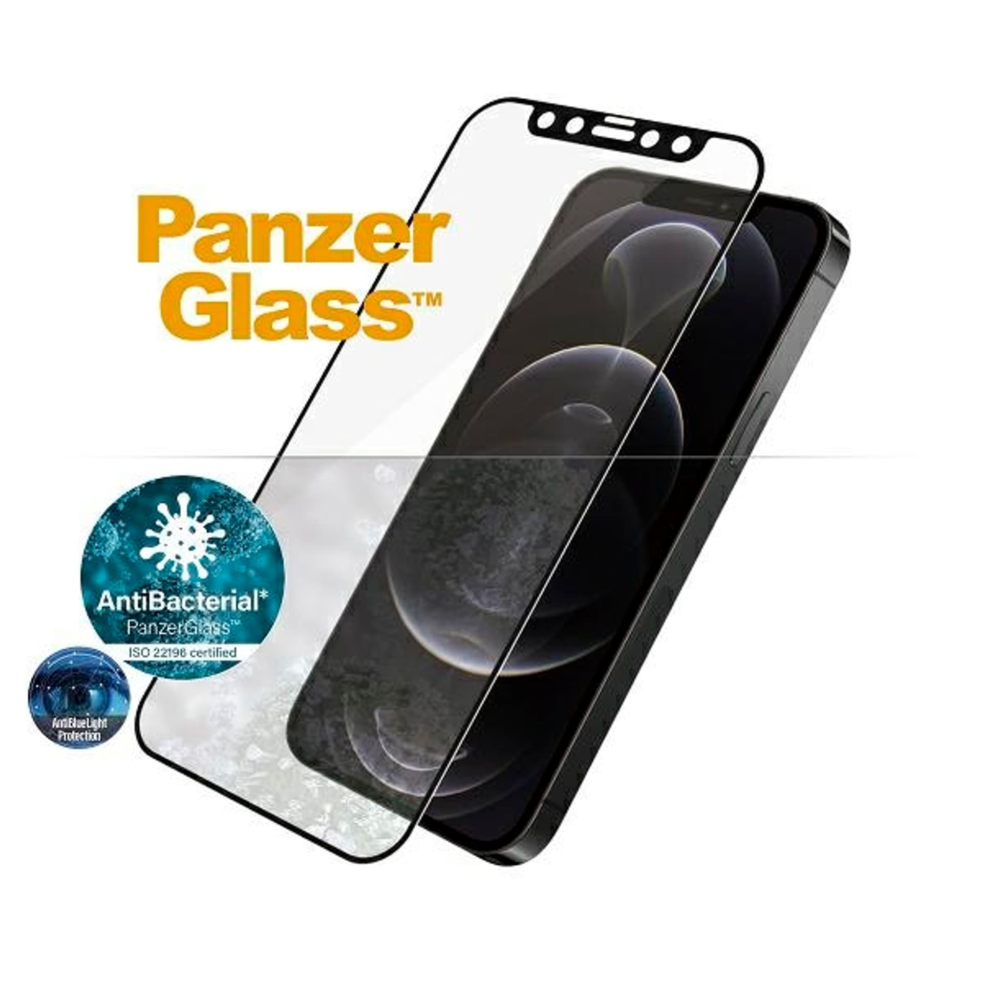 

PanzerGlass E2E Anti-Bluelight iPhone 12 /12 Pro Case Friendly AntiBacterial Microfracture czarny/black