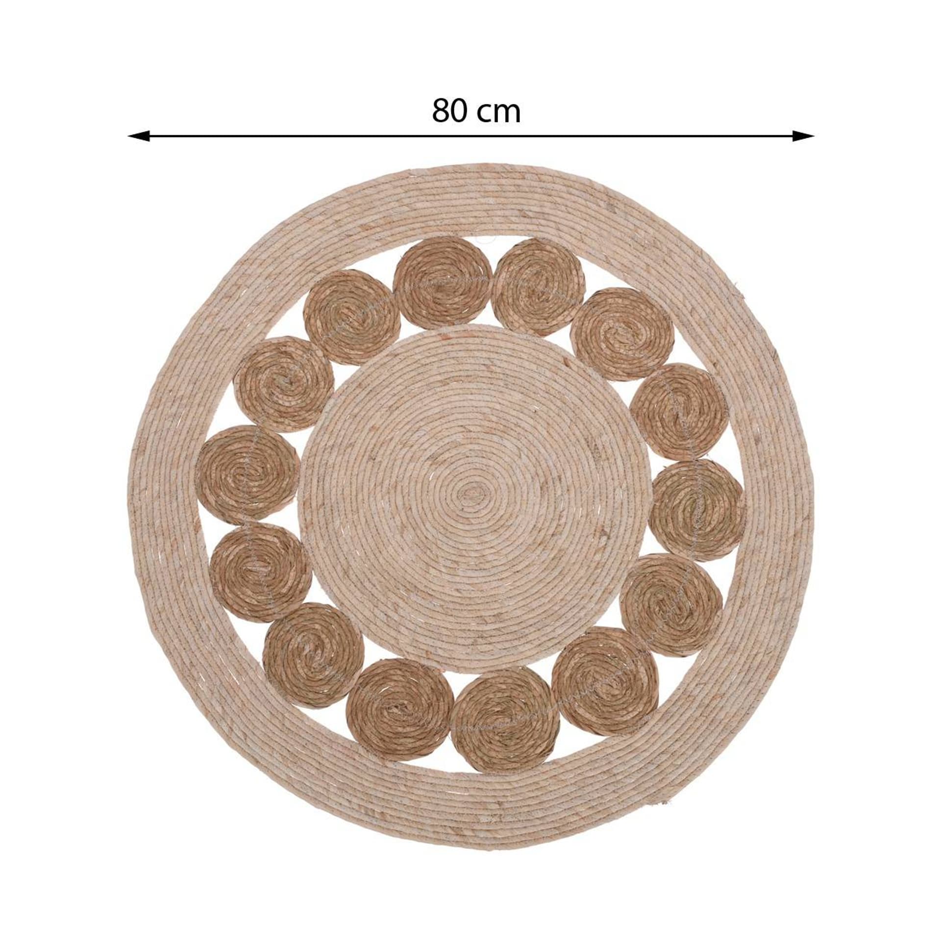 

Dywan jutowy okrągły wzór koła 80 cm