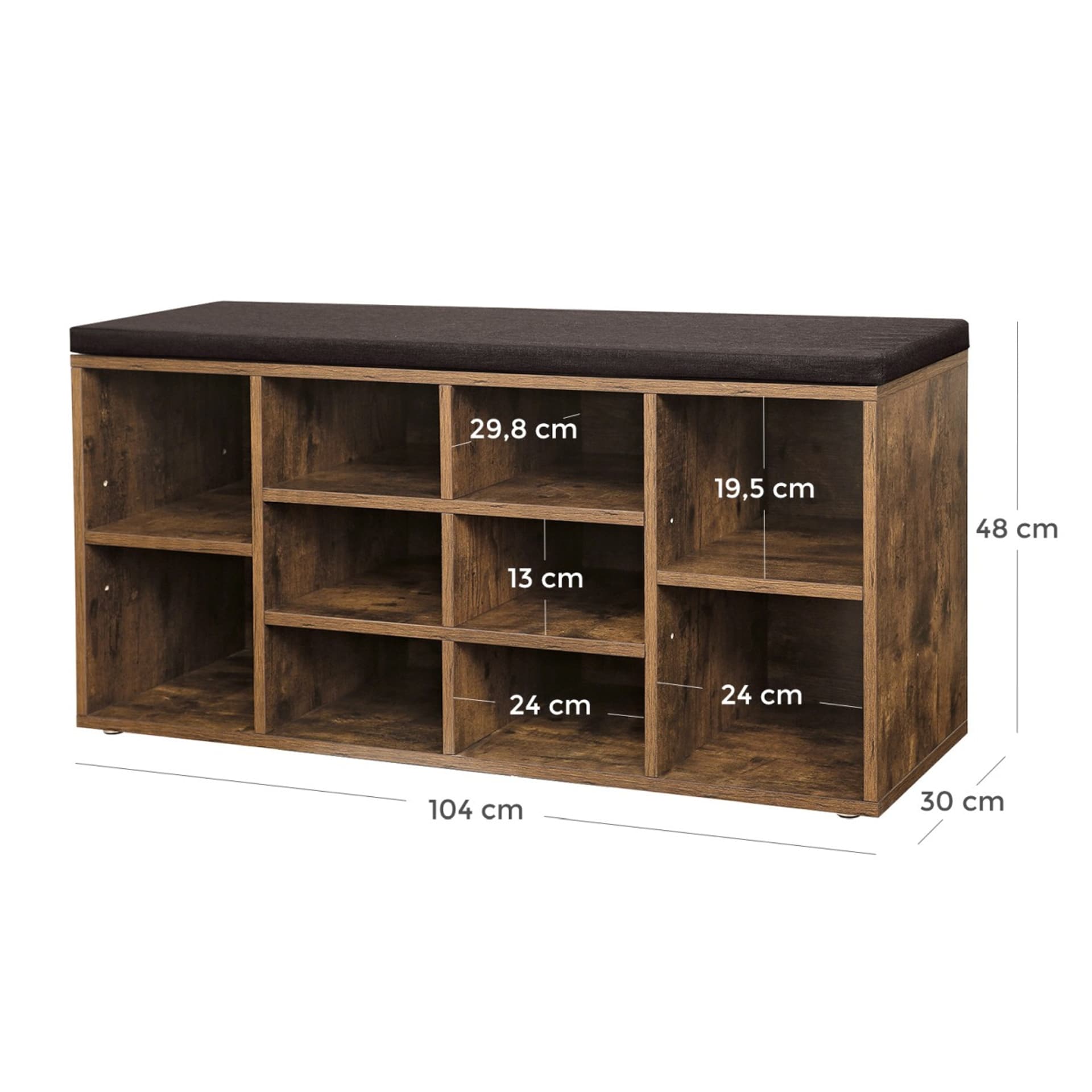 

Szafka na buty z siedziskiem duża LOFT 104 cm