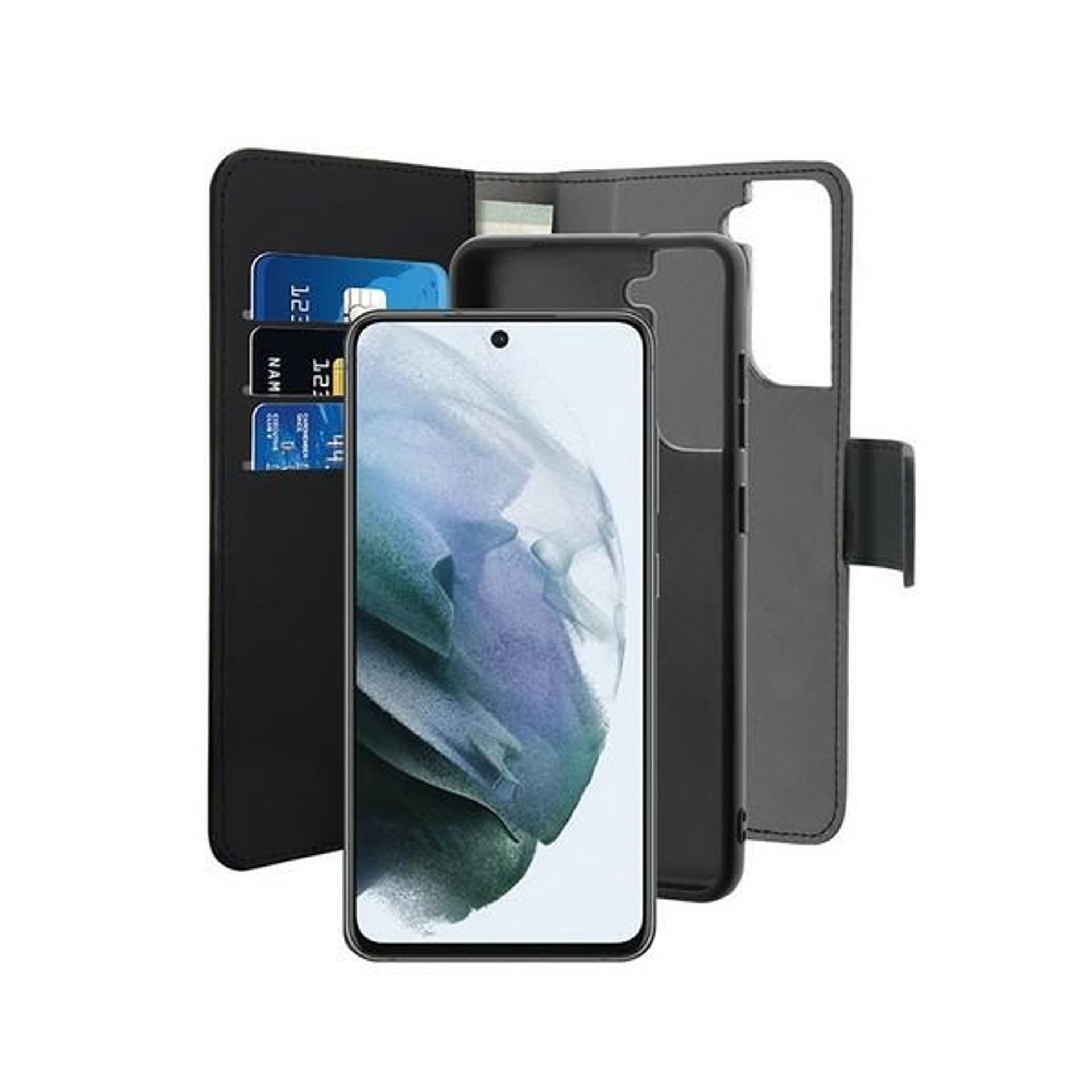 

Puro Wallet Detachable Samsung S21 FE G990 2w1 czarne/black SGS21FEBOOKC3BLK