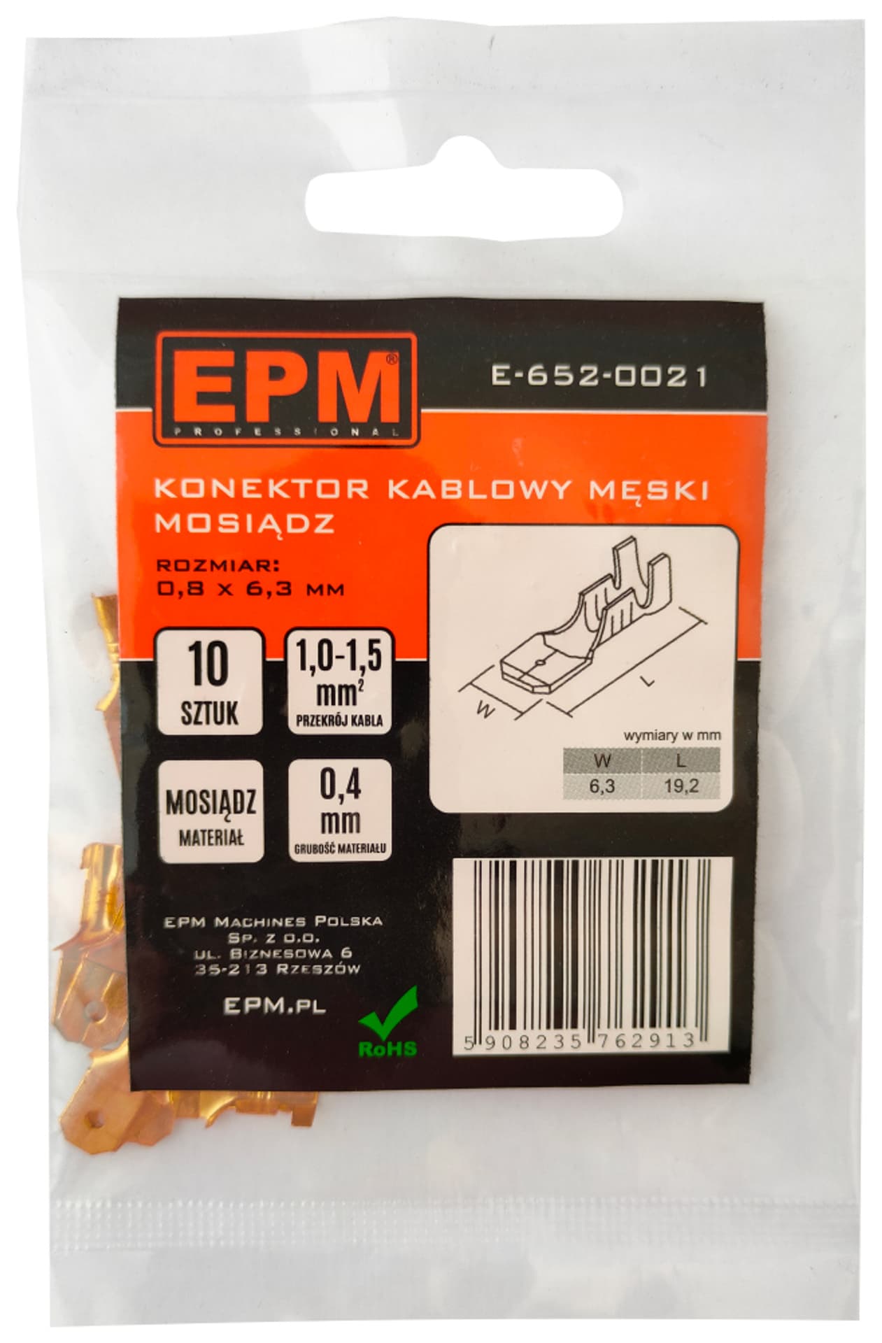 

KOŃCÓWKA WSUWANA 1-1.5MM 0.8-6.35 10 SZTUK