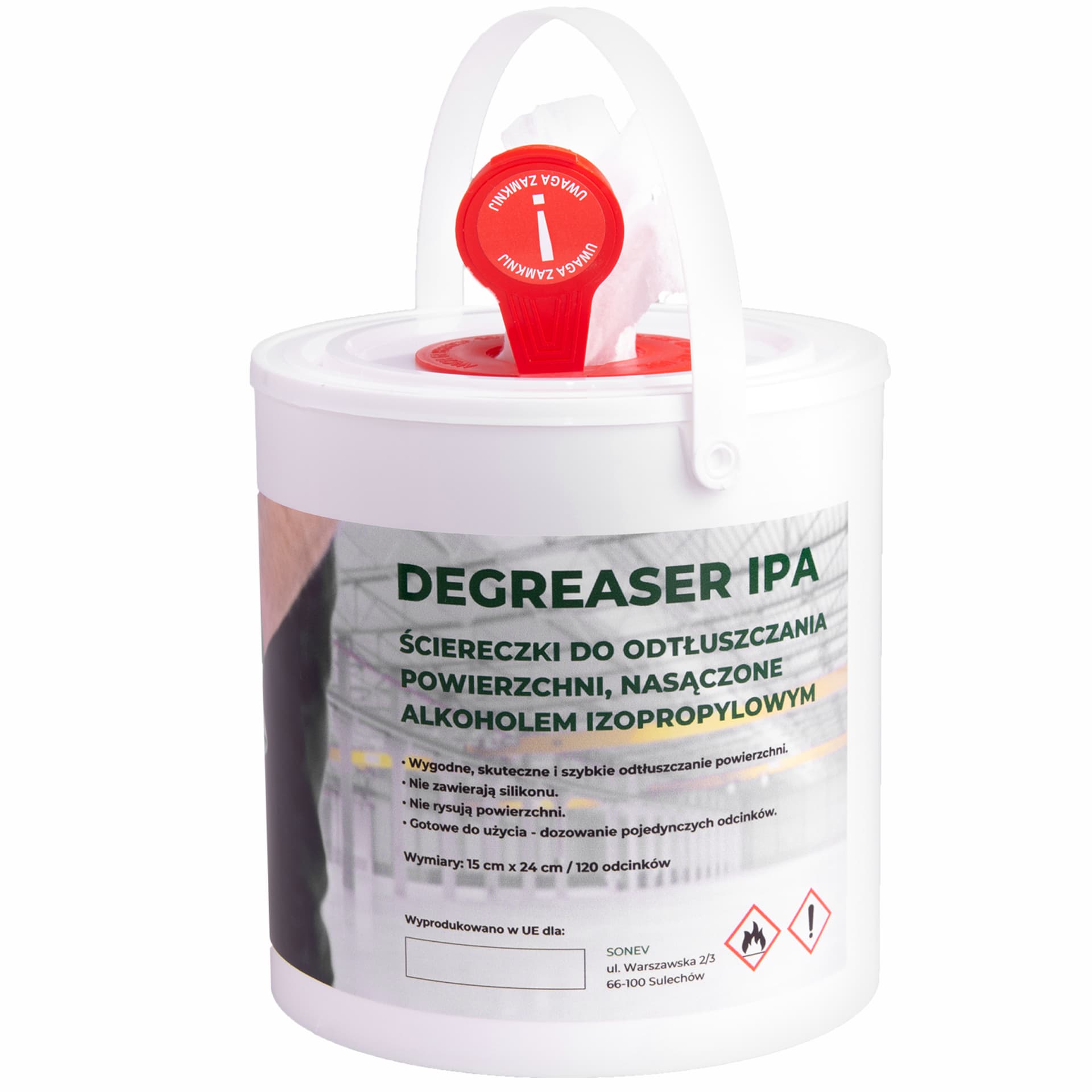 

ŚCIERECZKI SONEX DEGREASER IPA, WIADERKO 120 LISTKÓW
