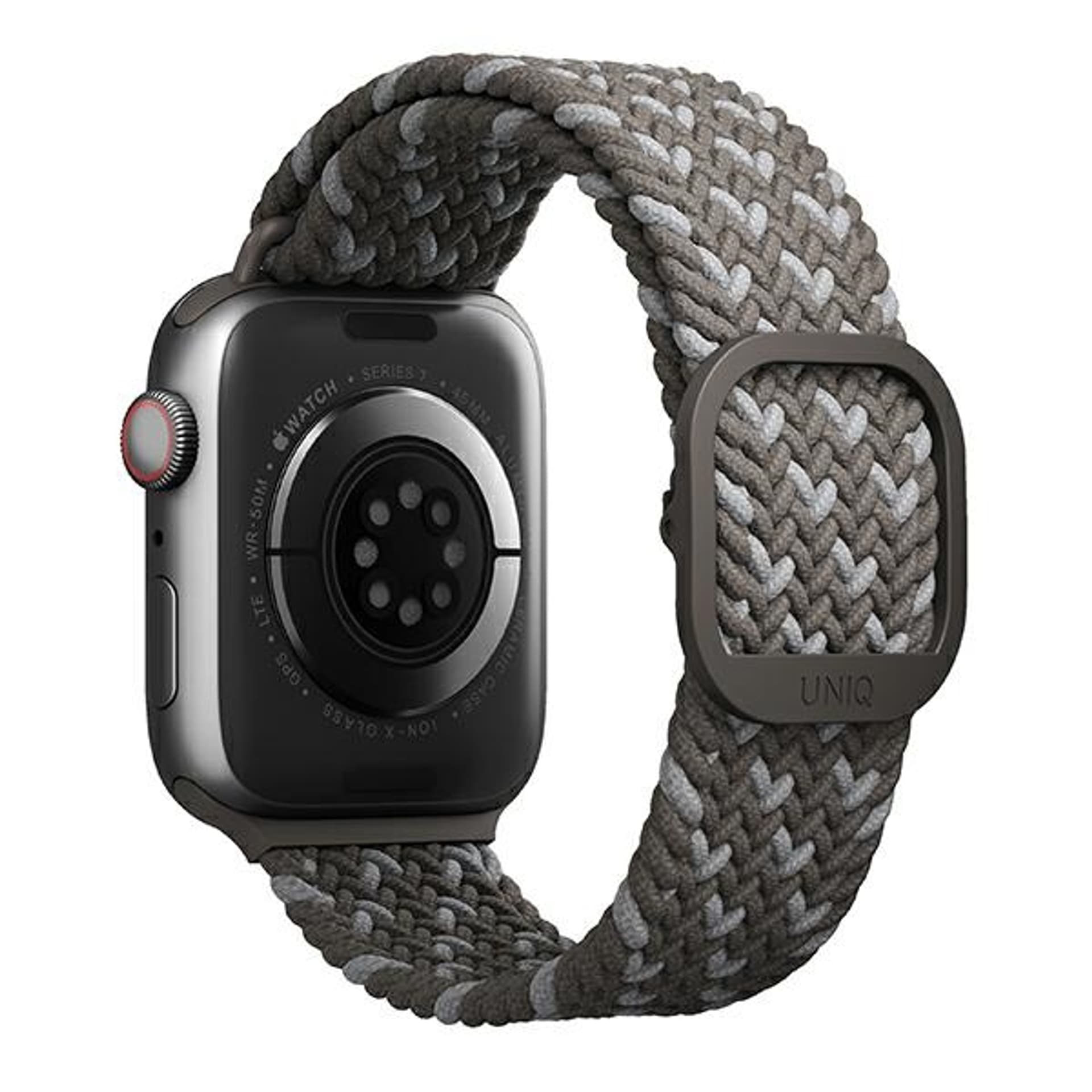 

UNIQ pasek Aspen Apple Watch 44/42/45mm Series 4/5/6/7/8/SE/SE2 Braided DE szary/pebble grey