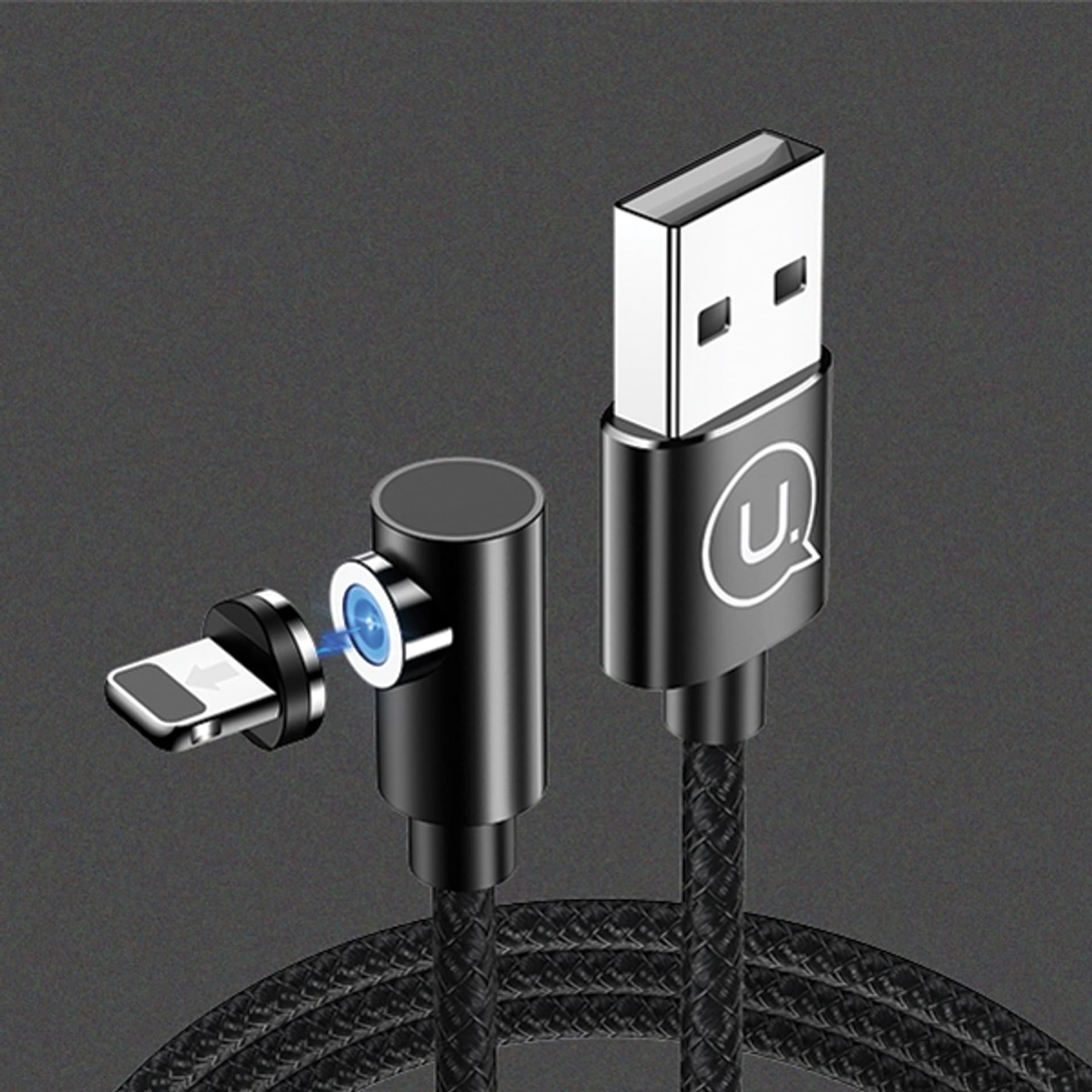 

USAMS Kabel kątowy magnetyczny U54 1m lightning czarny/black SJ444USB01 (US-SJ444)
