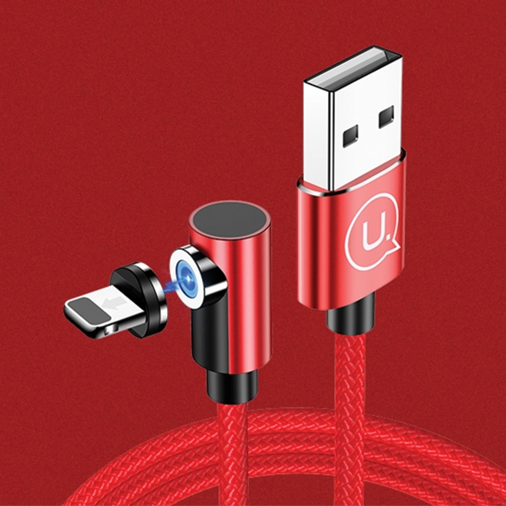 

USAMS Kabel kątowy magnetyczny U54 1m lightning czerwony/red SJ444USB02 (US-SJ444)