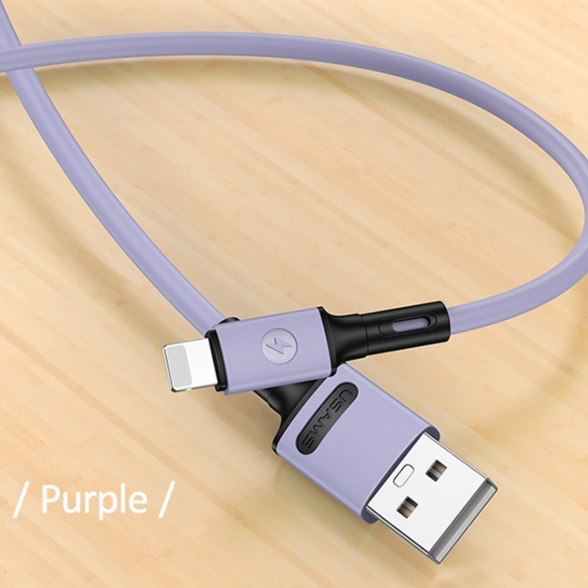 

USAMS Kabel U52 lightning 2A Fast Charge 1m purpurowy/purple SJ434USB04 (US-SJ434)