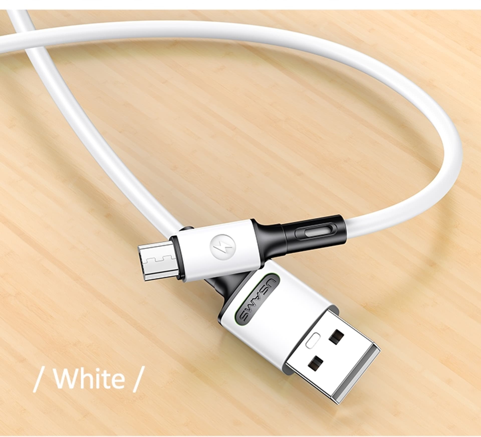 

USAMS Kabel U52 microUSB 2A Fast Charge 1m biały/white SJ435USB01 (US-SJ435)