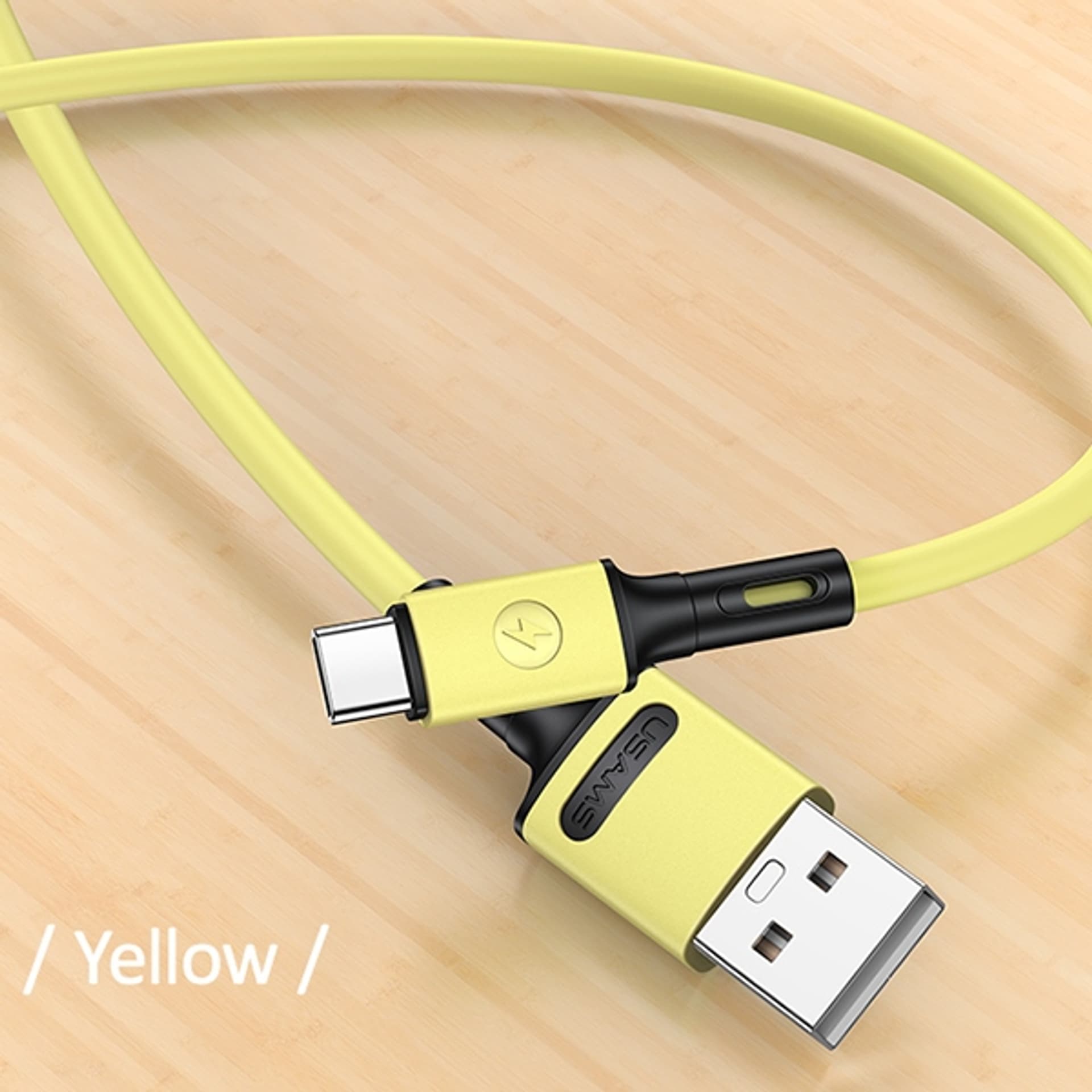 

USAMS Kabel U52 USB-C 2A Fast Charge 1m żółty/yellow SJ436USB03 (US-SJ436)