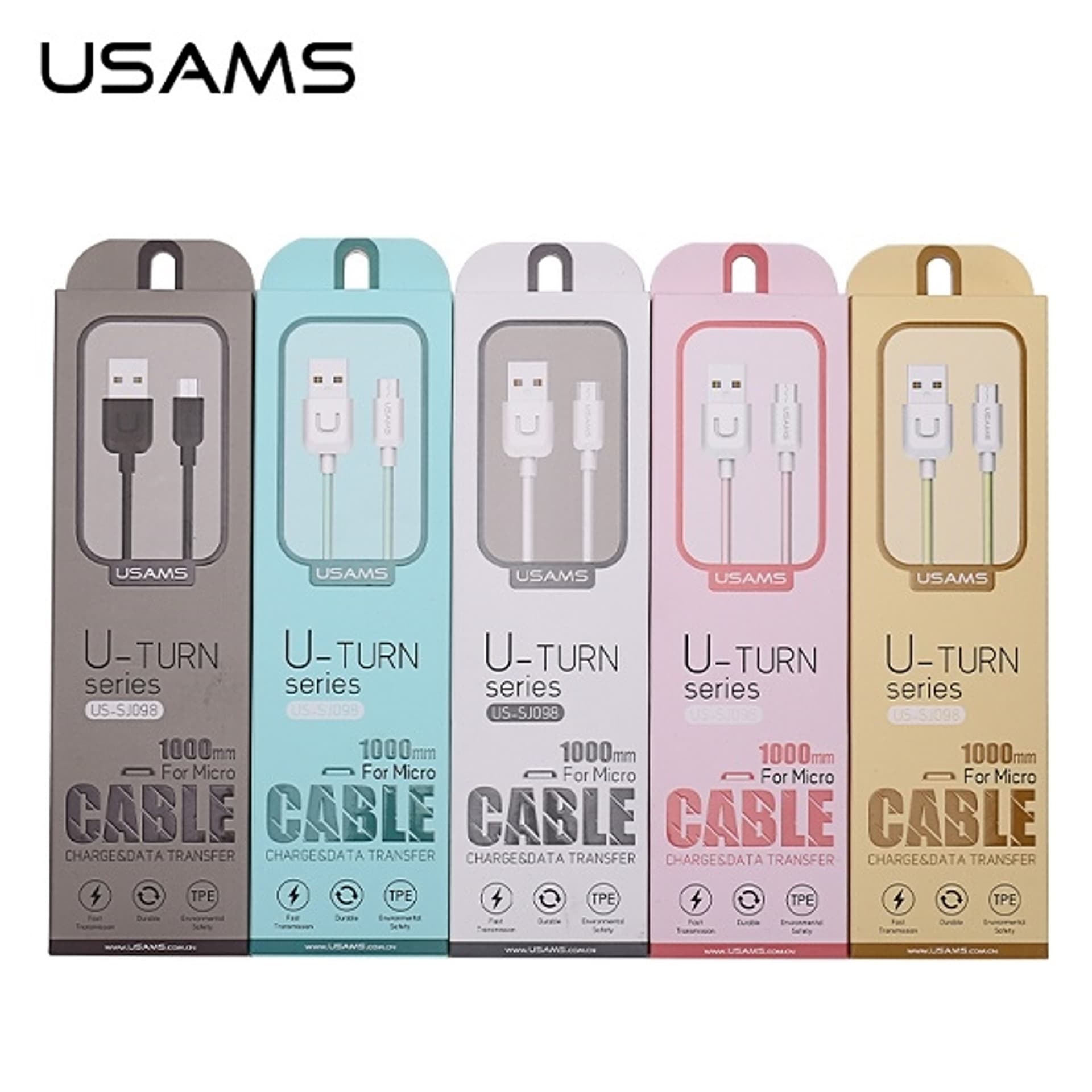 

USAMS Kabel U-Turn microUSB 1m biały/white 2A MICUSBXD02 (US-SJ098)