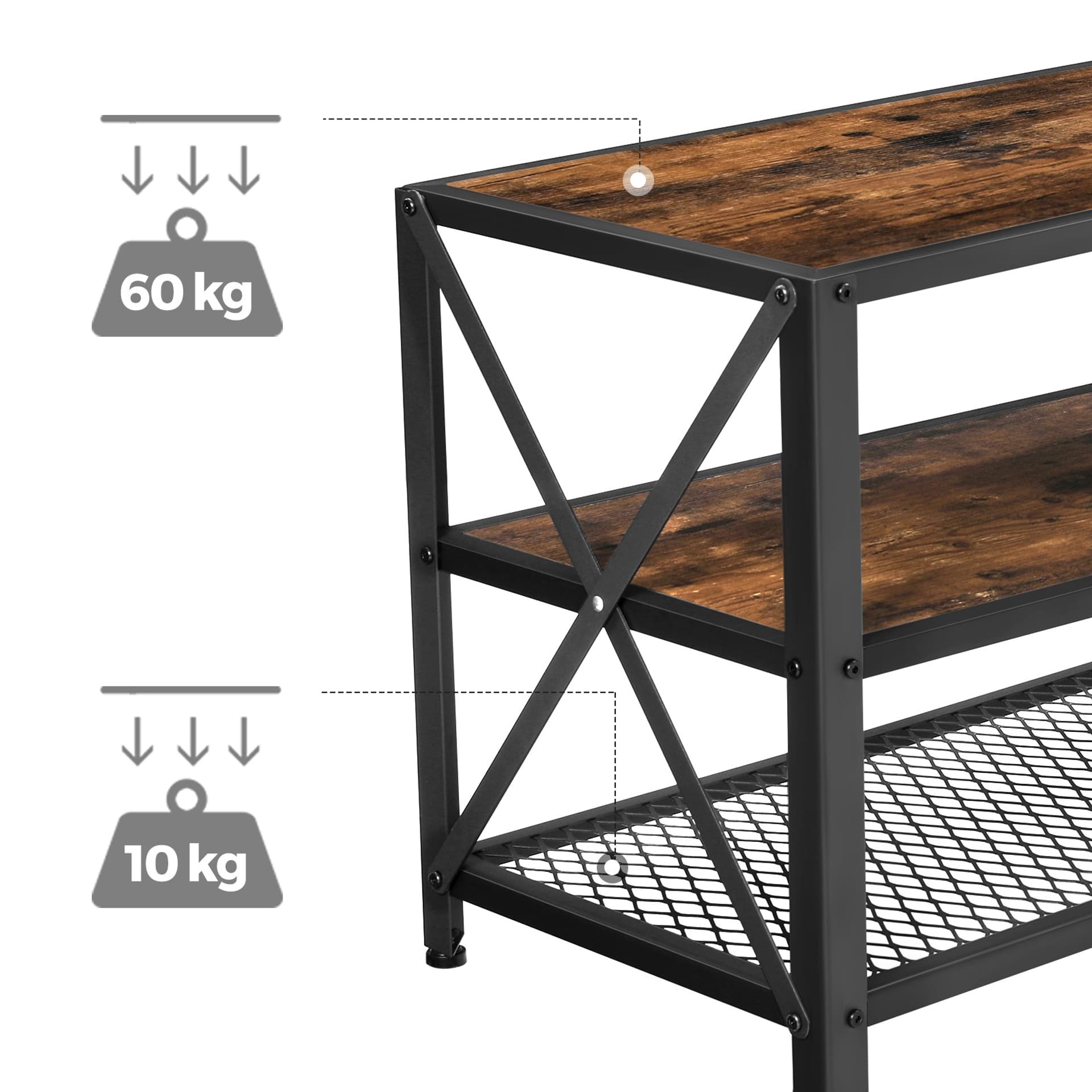 

Stolik pod telewizor RTV 160 cm brązowy LOFT