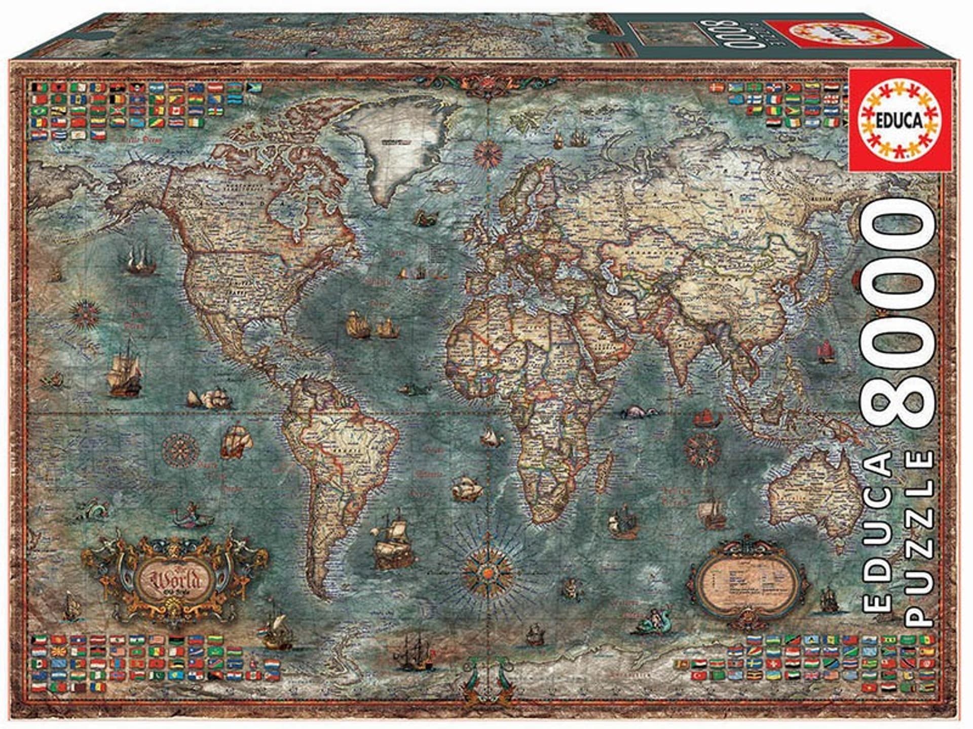 

Puzzle 8000 elementów Historyczna mapa świata