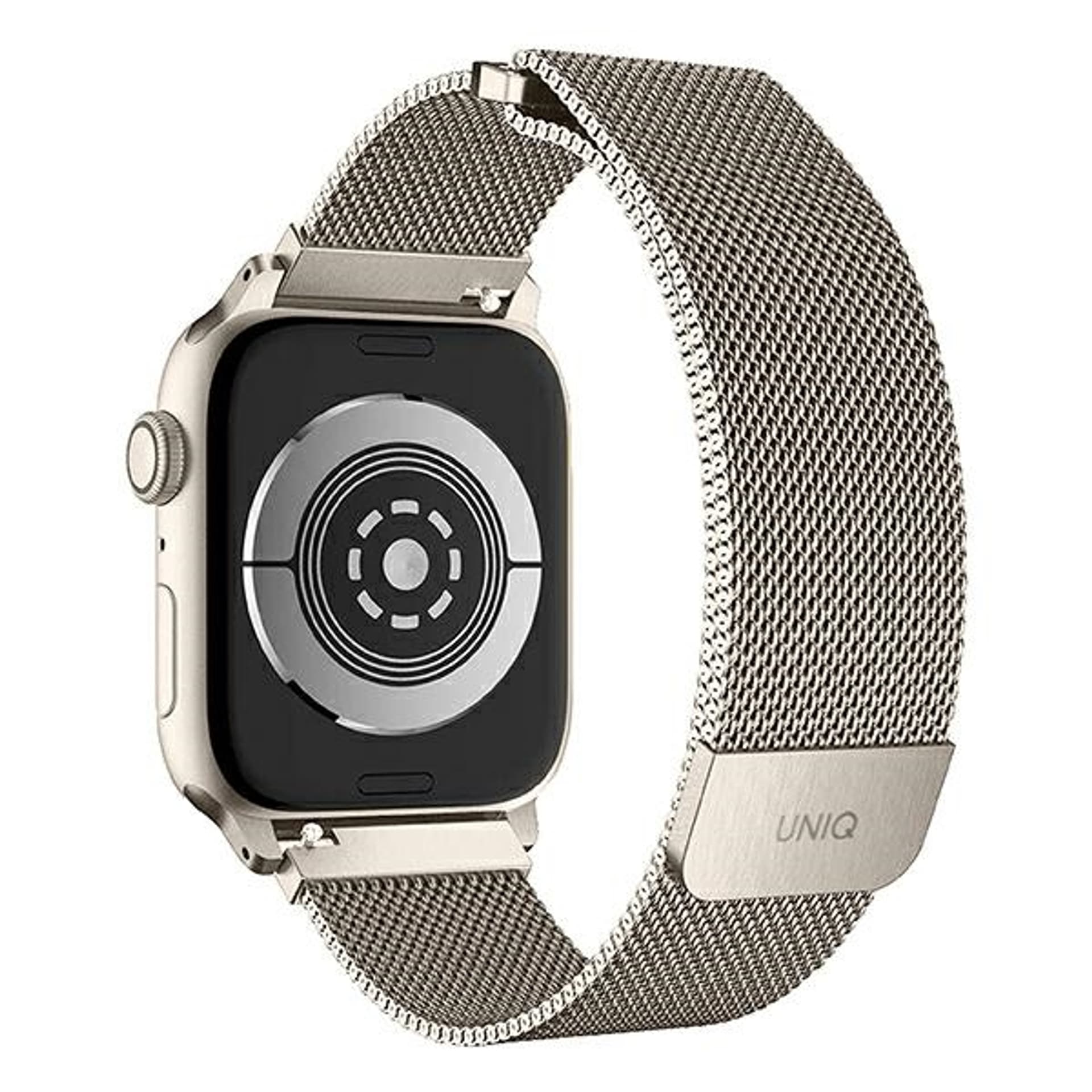 

UNIQ pasek Dante Apple Watch Series 1/2/3/4/5/6/7/8/SE/SE2 38/40/41mm Stainless Steel starlight