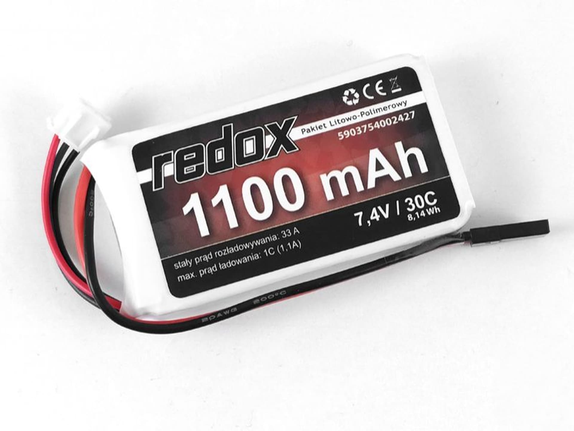 

Redox 1100 mAh 7,4V 30C (wtyczka JR) - pakiet LiPo, Wtyczka jr) - pakiet lip