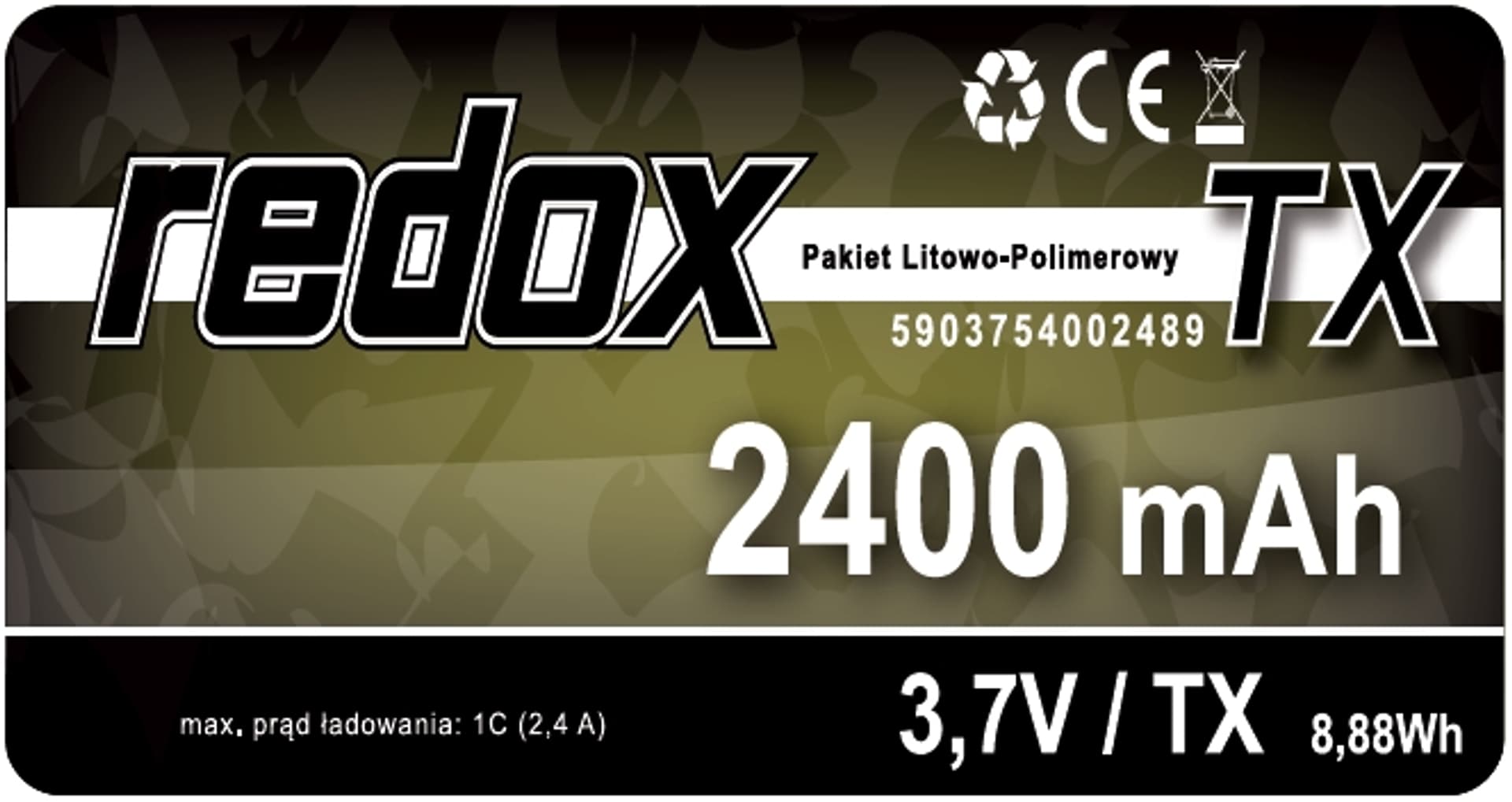 

Redox 2400 mAh 3,7V JR (MT44) - pakiet LiPo TX, Mt44) - pakiet lipo t