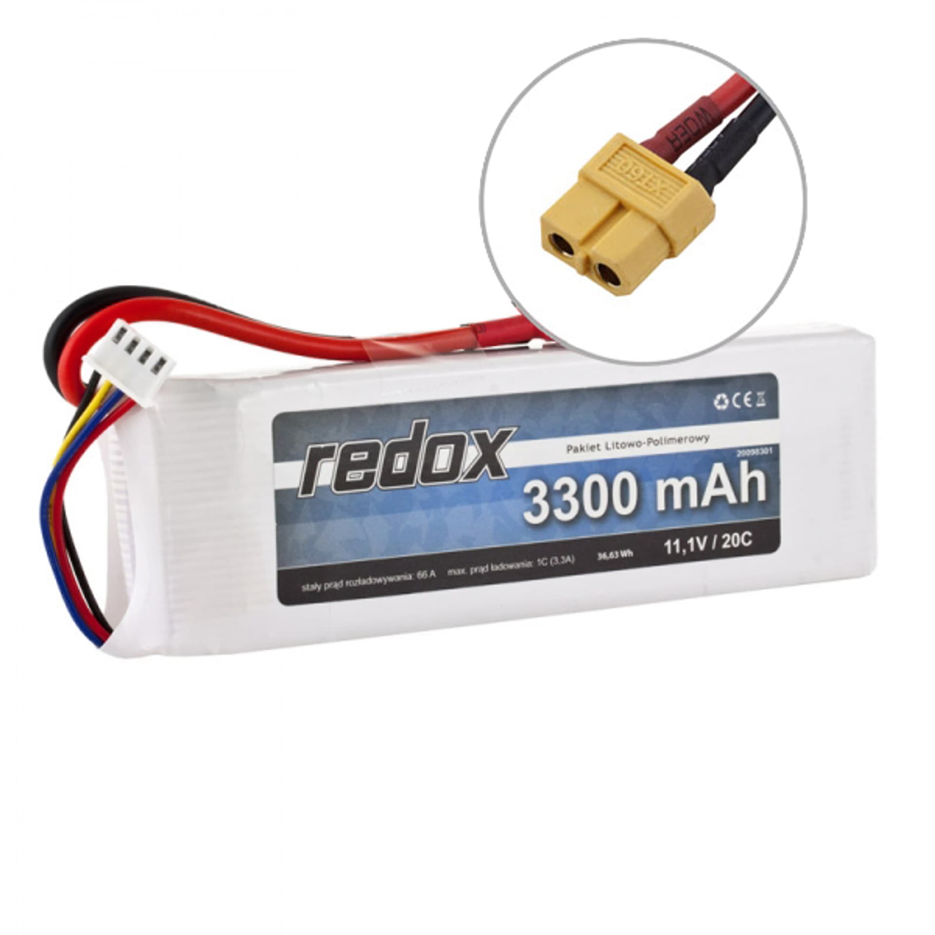 

Pakiet LiPo Akumulator Redox 3300 mAh 11,1V 20C