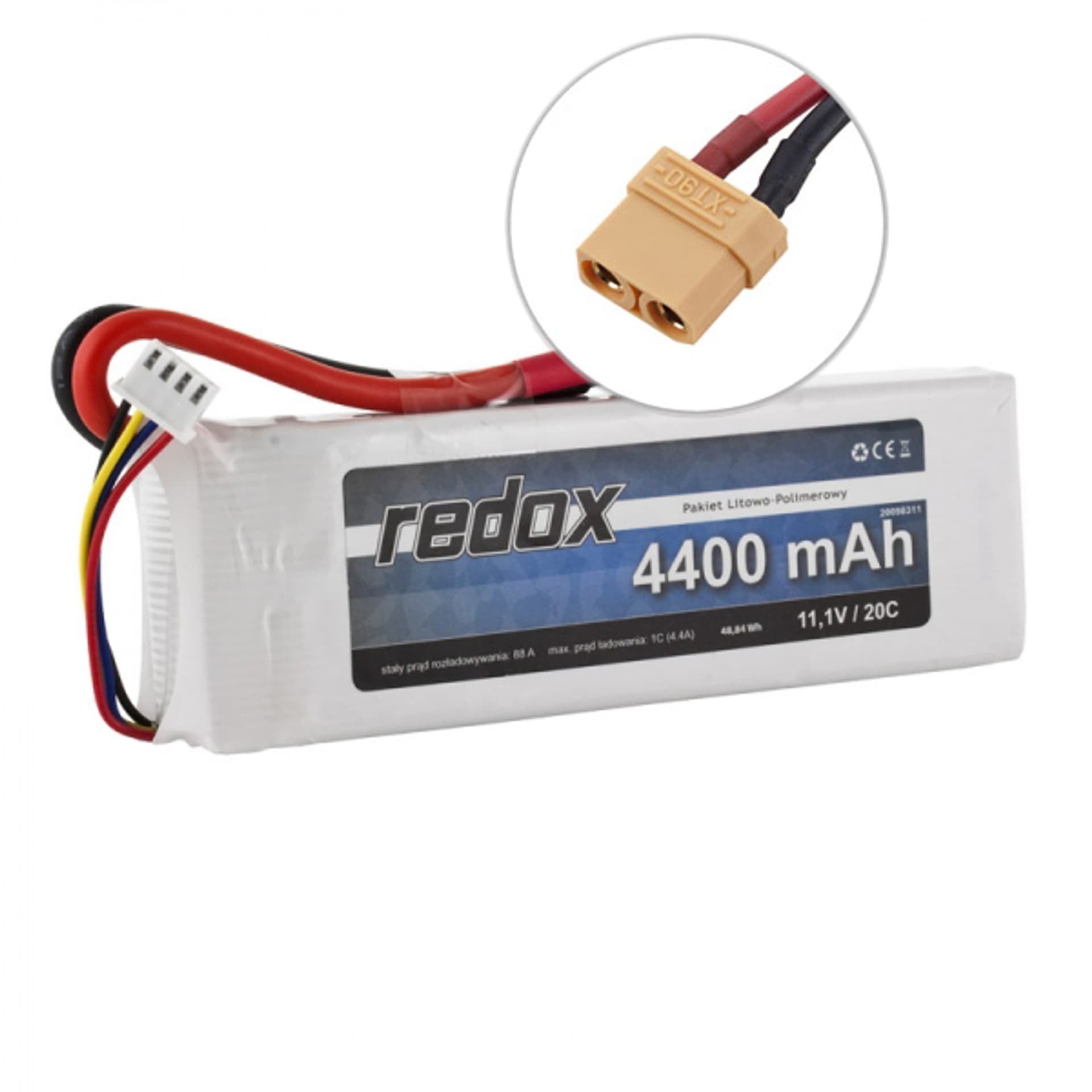 

Pakiet LiPo Akumulator Redox 4400 mAh 11,1V 20C