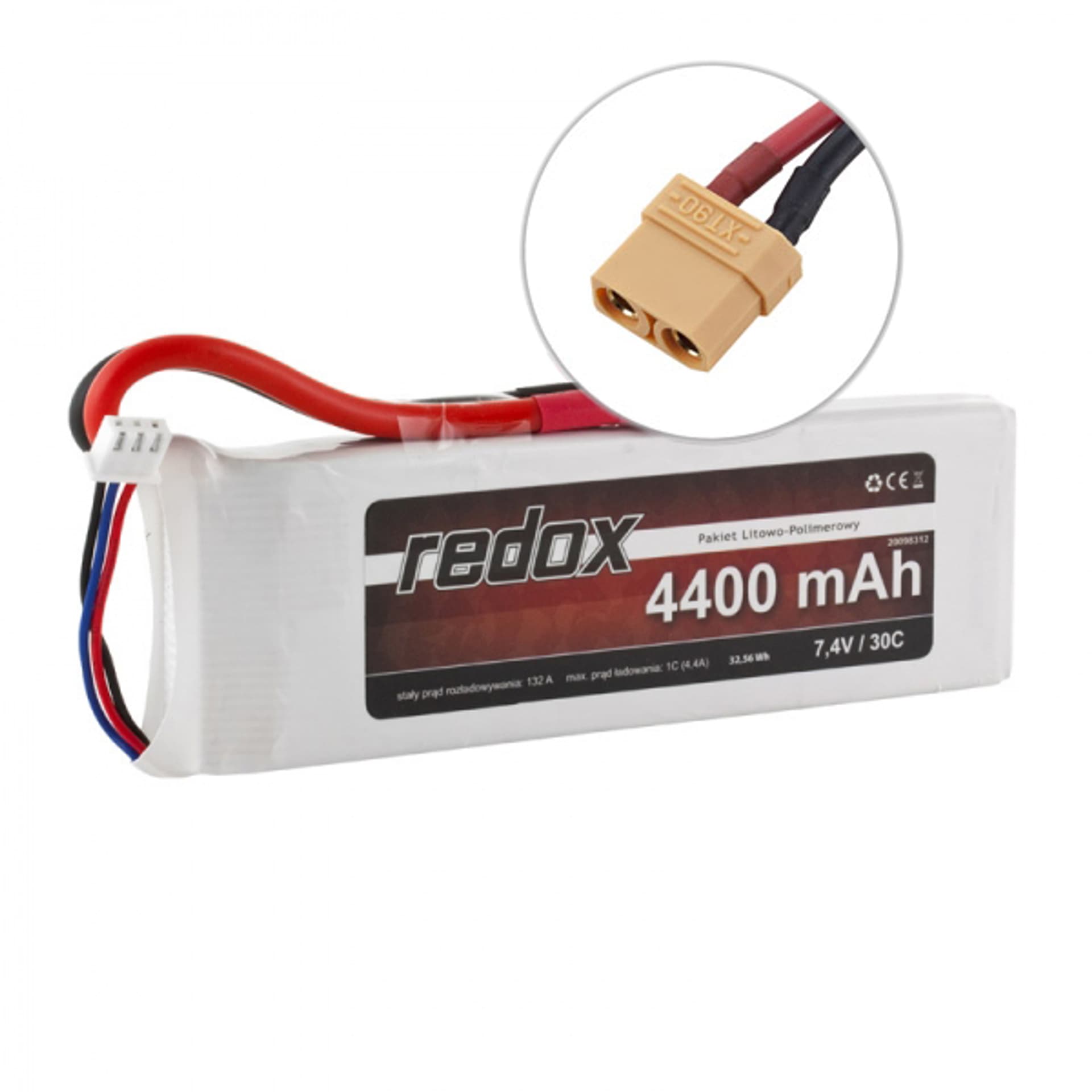 

Pakiet LiPo Akumulator Redox 4400 mAh 7,4V 30C