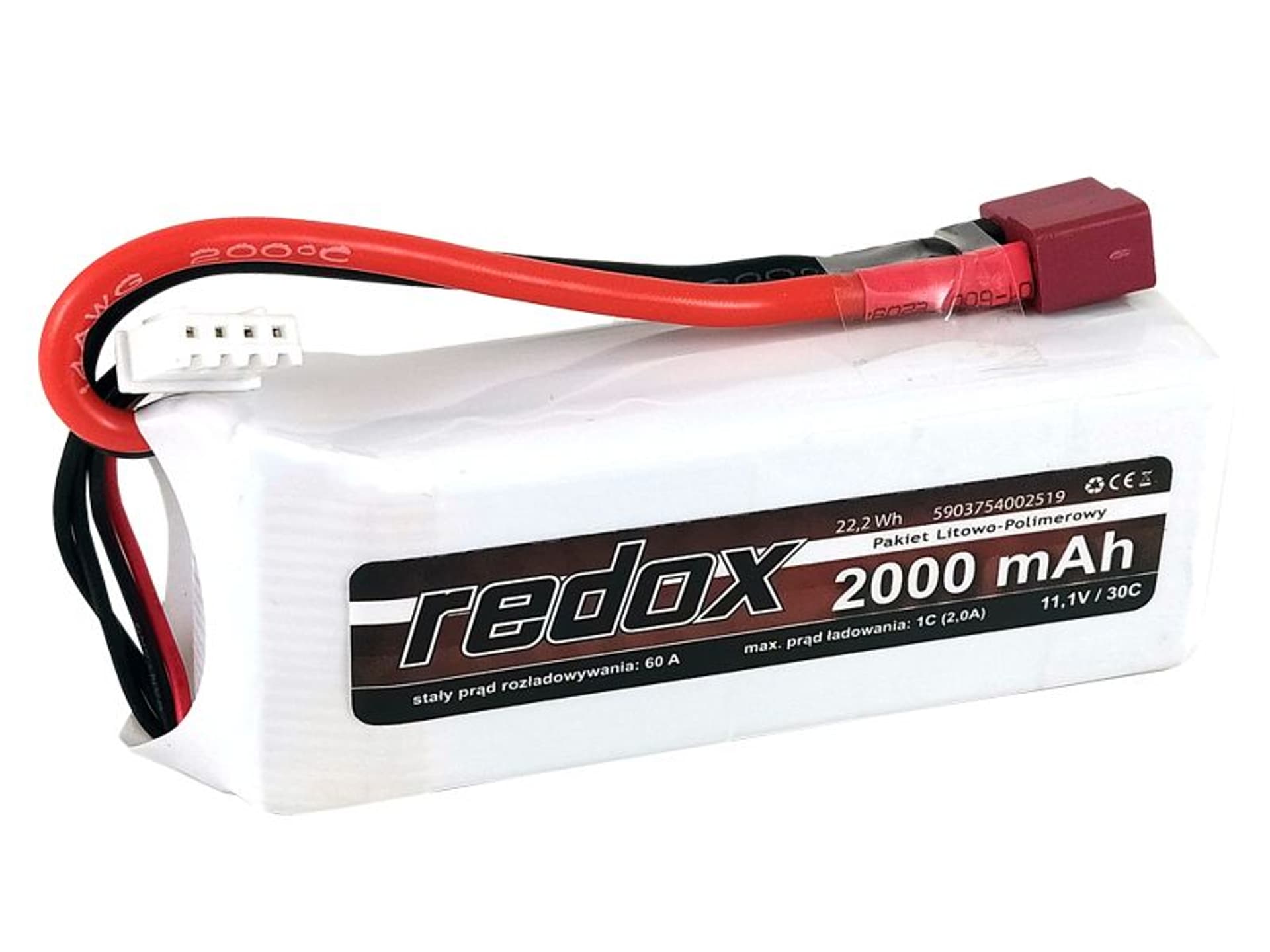 

Redox ASG 2000 mAh 11,1V 30C DEAN (scalony) - pakiet LiPo, Scalony) - pakiet lip