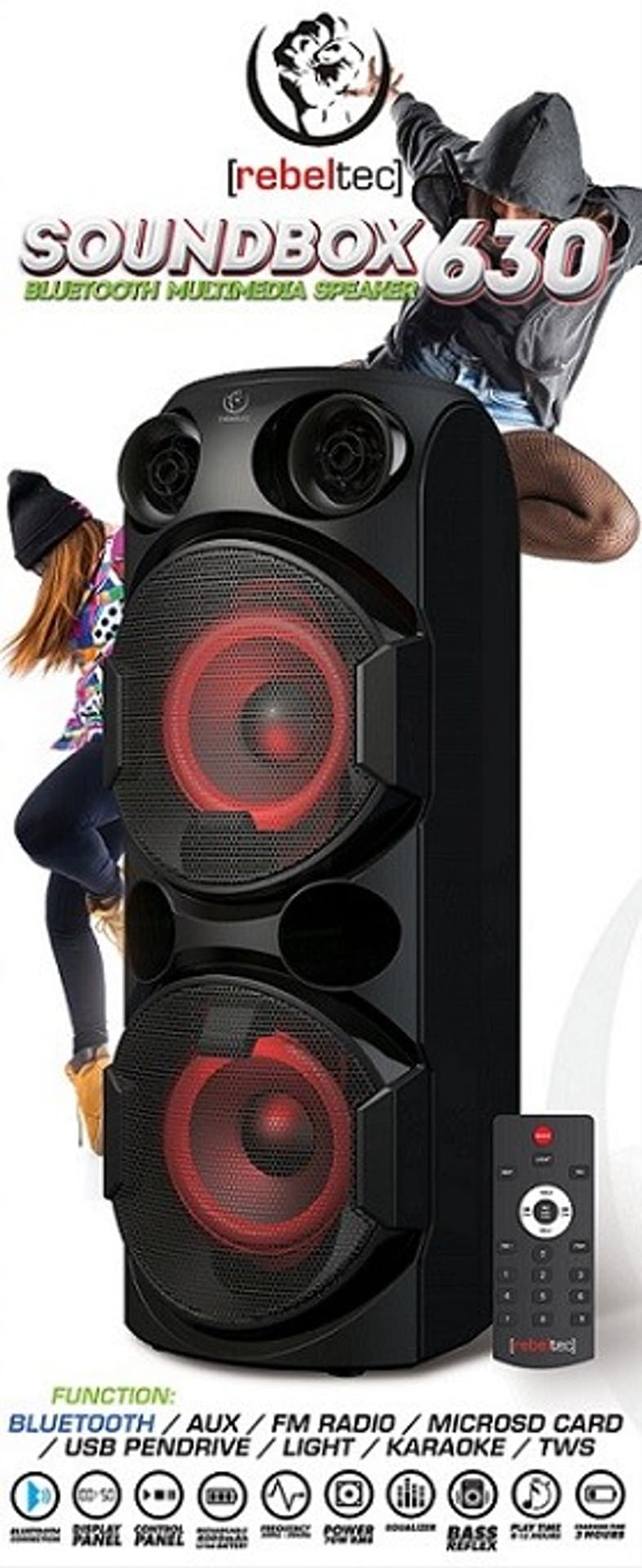 

Głośnik Bluetooth karaoke SoundBox 630