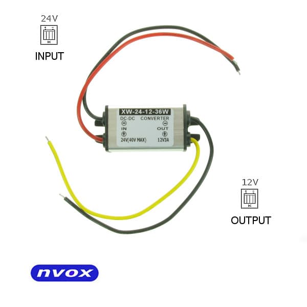 

Przetwornica reduktor napięcia z 24V na 12V o mocy 36W