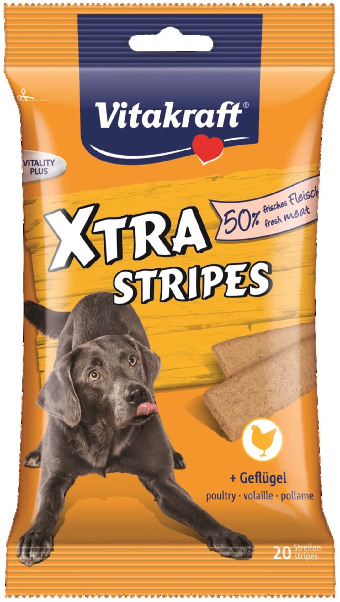 

VITAKRAFT XTRA STRIPES drób 200g przysmak d/psa