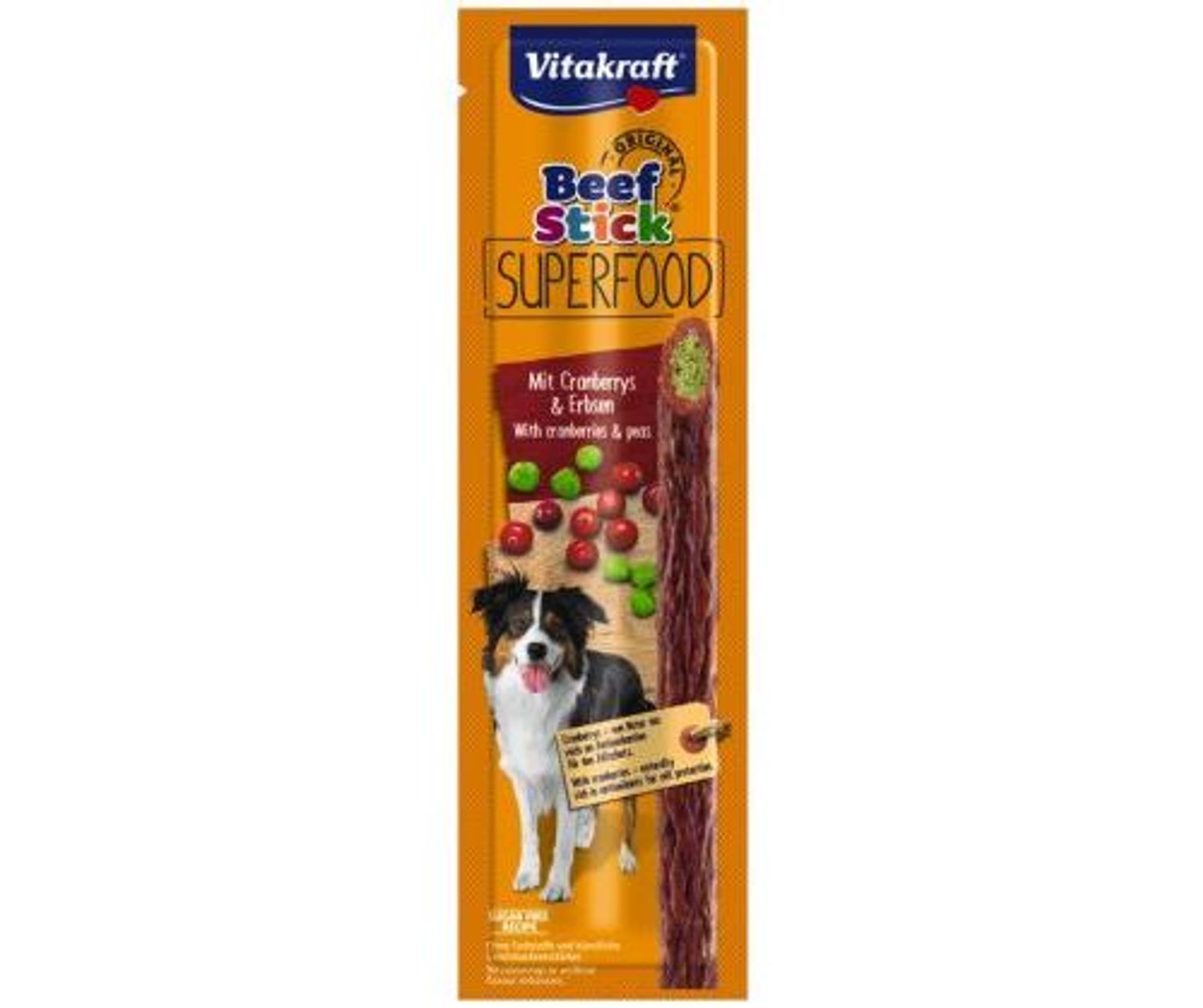 

VITAKRAFT BEEF STICK Superfood groszek i żurawina przysmak dla psa 1szt