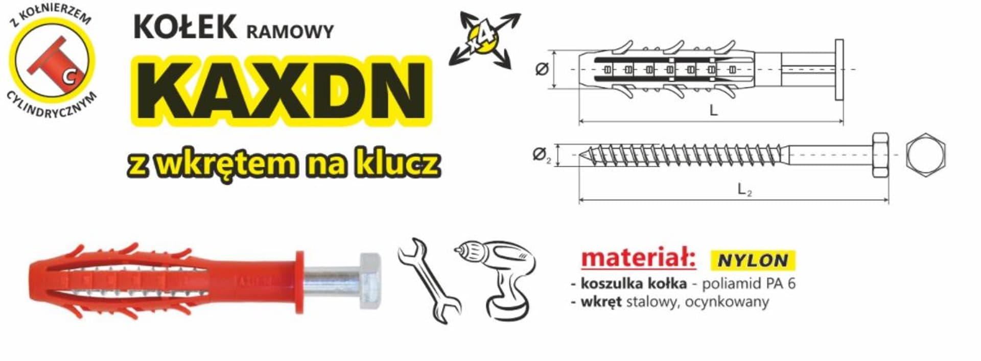 

KOŁEK RAMOWY WSZECHSTRONNY KAXDN 12*120MM NYLON