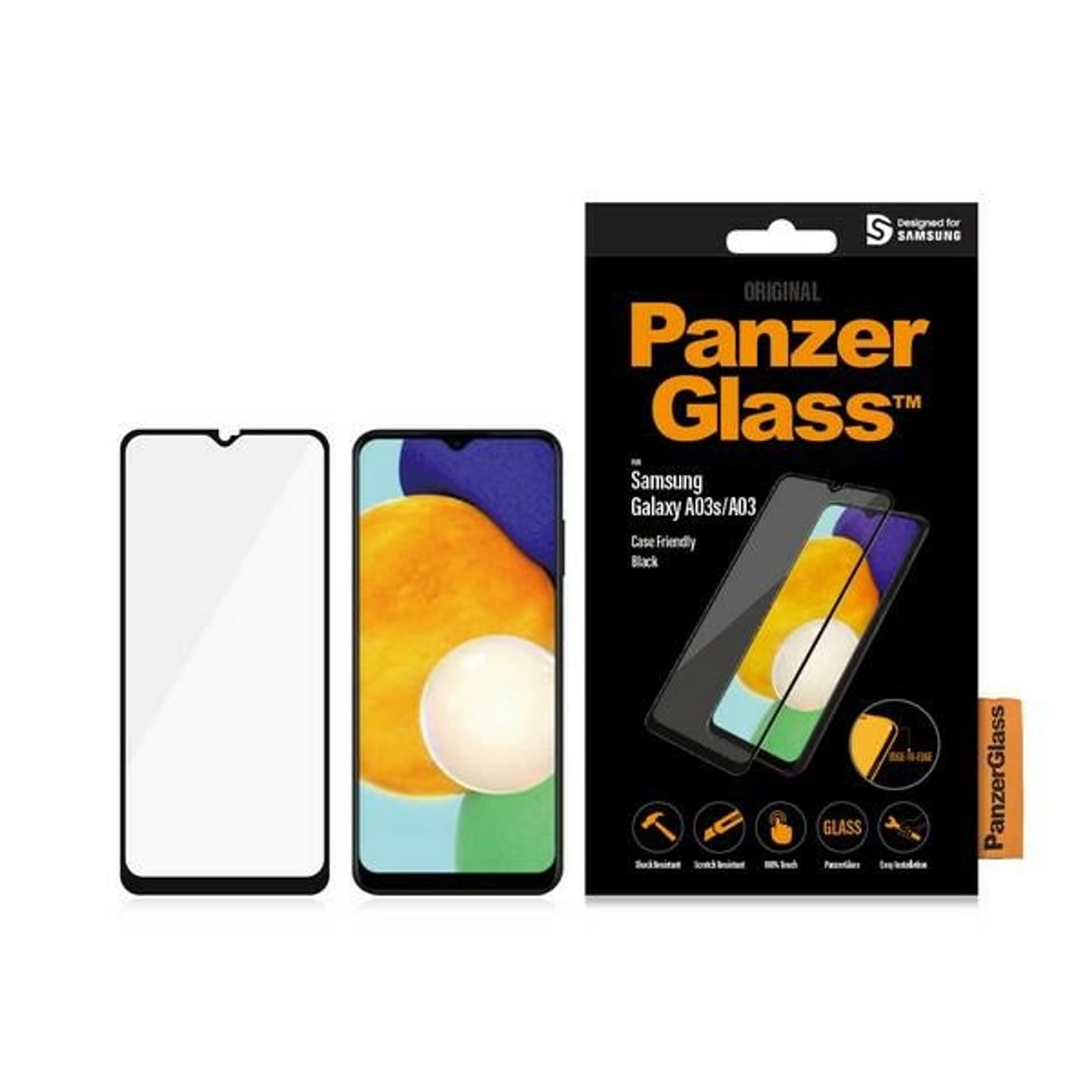 

PanzerGlass Samsung, Galaxy A03s/A03, CF, Hybrid glass, Black, Screen Protector