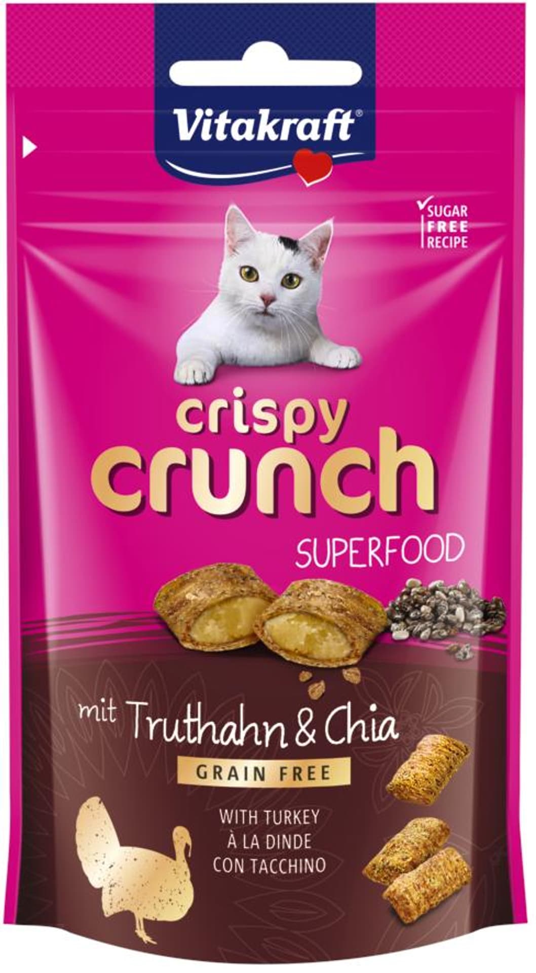 

VITAKRAFT CRISPY CRUNCH przysmak dla kota, indyk i chia 60g